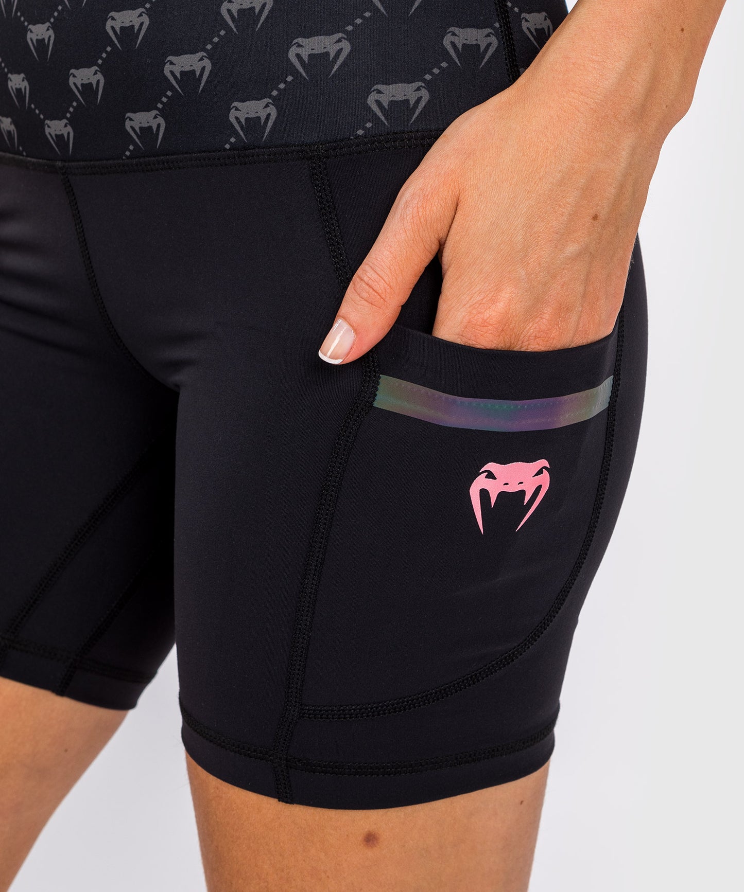 Venum Monogram Bike Shorts für Damen – Schwarz/Roségold