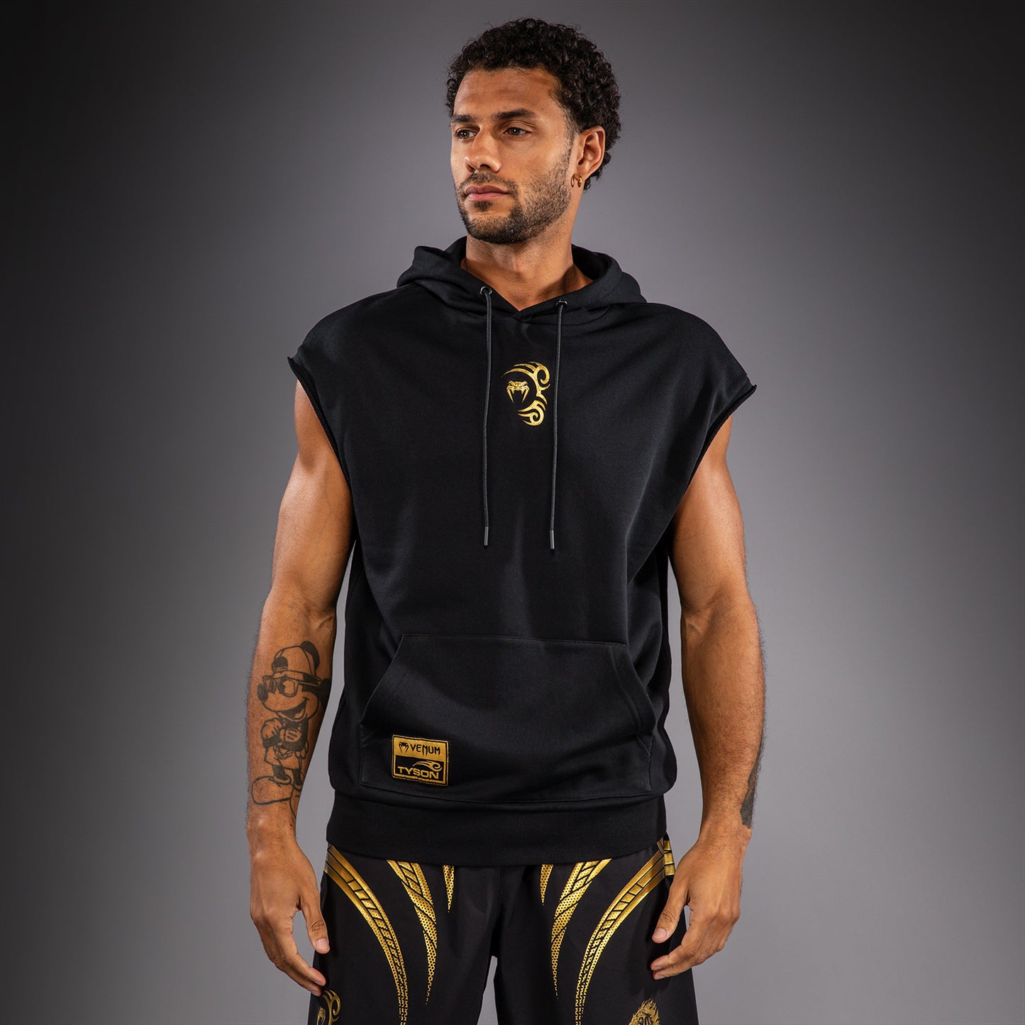 Venum x Mike Tyson Tiger Ärmelloser Kapuzenpullover - Schwarz/Gold