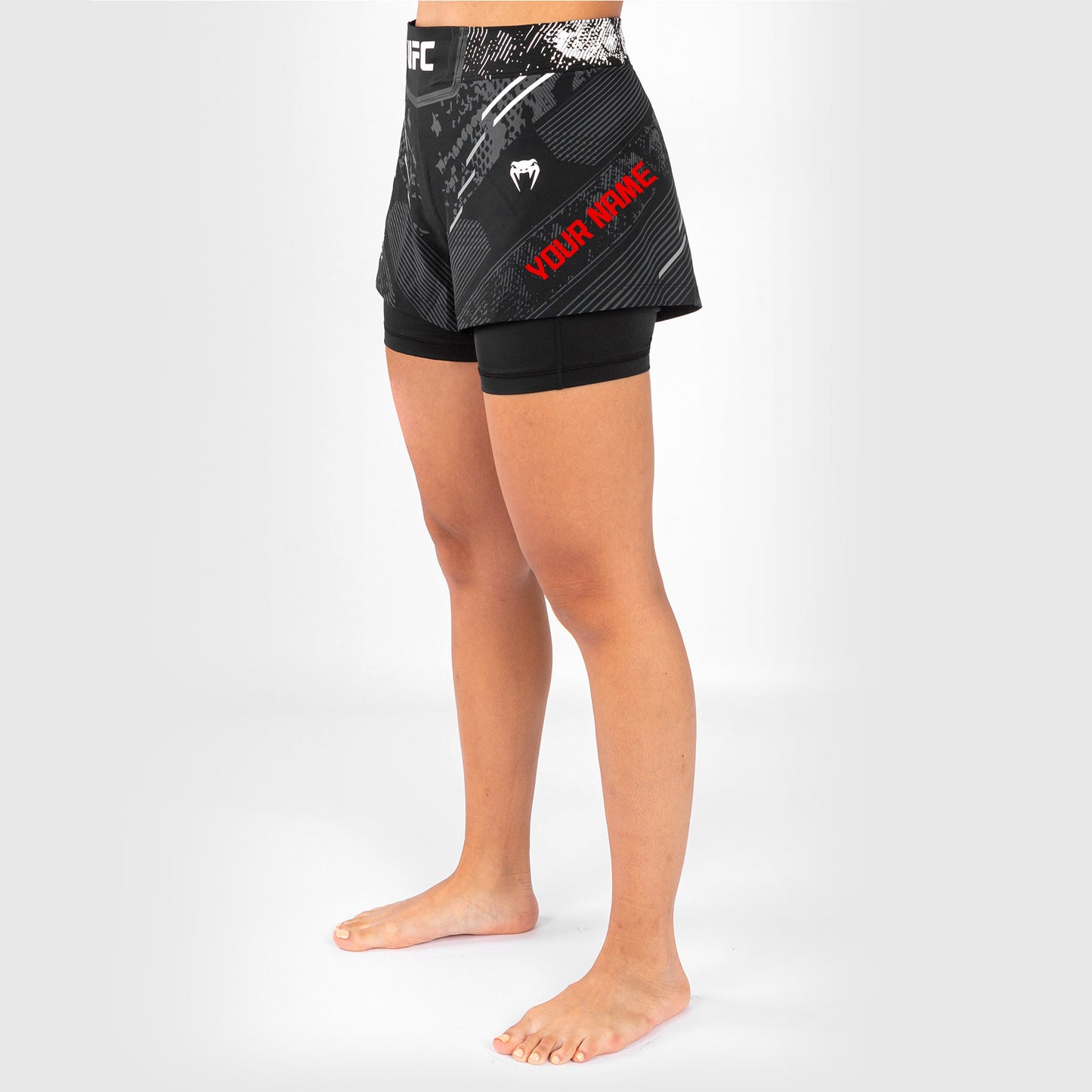 UFC Adrenalin von Venum personalisierte authentische Fight Night Frauen Kampf Short - schwarz