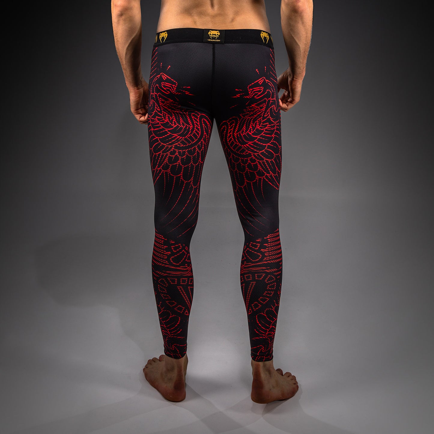 Venum Quetzal Fury Spats - Schwarz/Fury Rot/ Tangerine