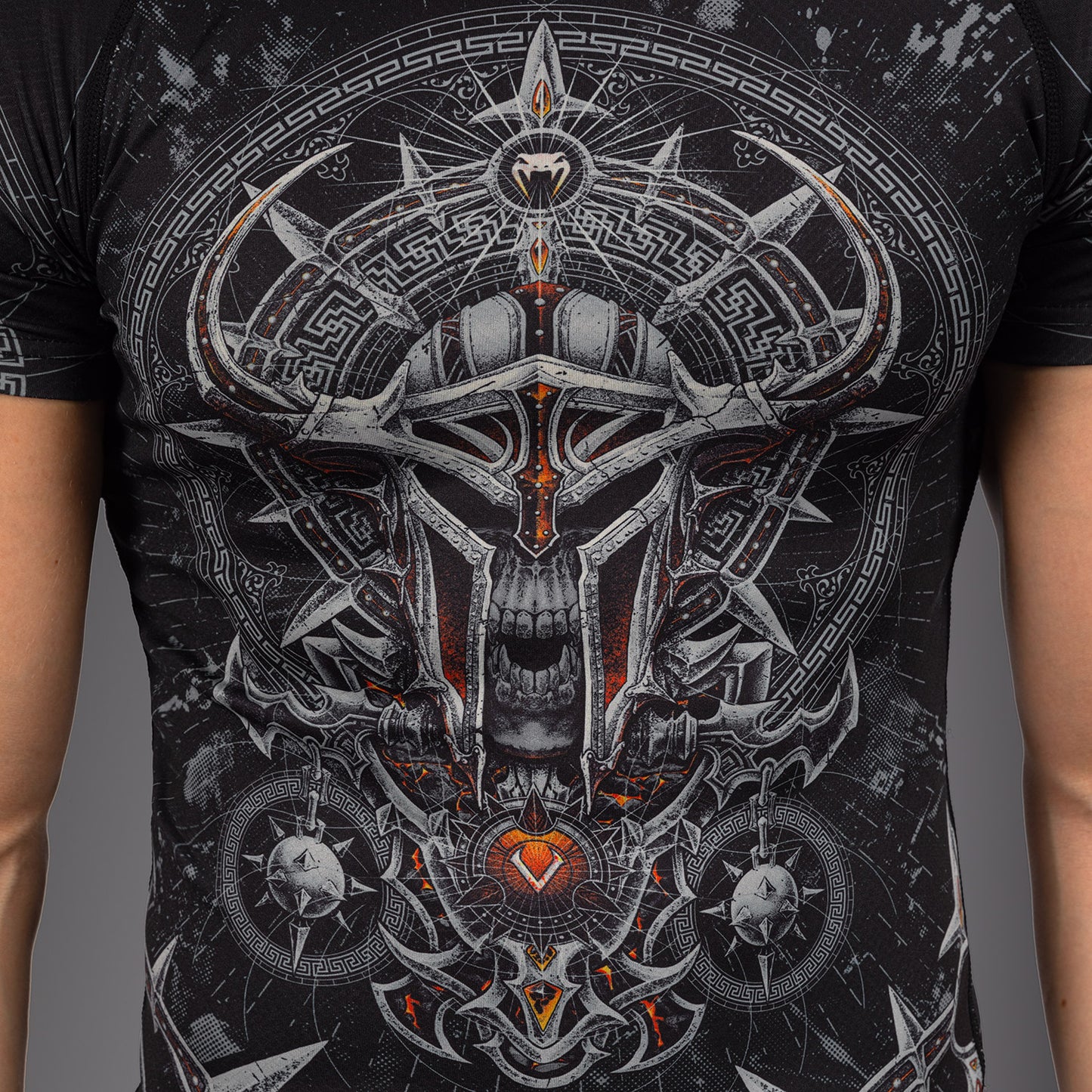 Venum Gladiator 5.0 Herren Kurzarm Rashguard - Schwarz/Silber