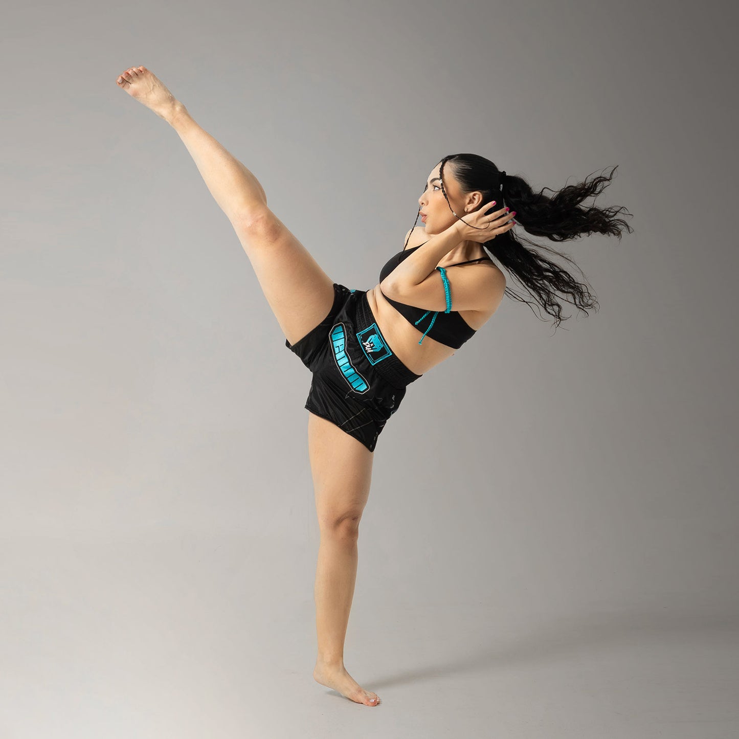 Venum x Dua Muay Thai Shorts - Schwarz/Electric Blue