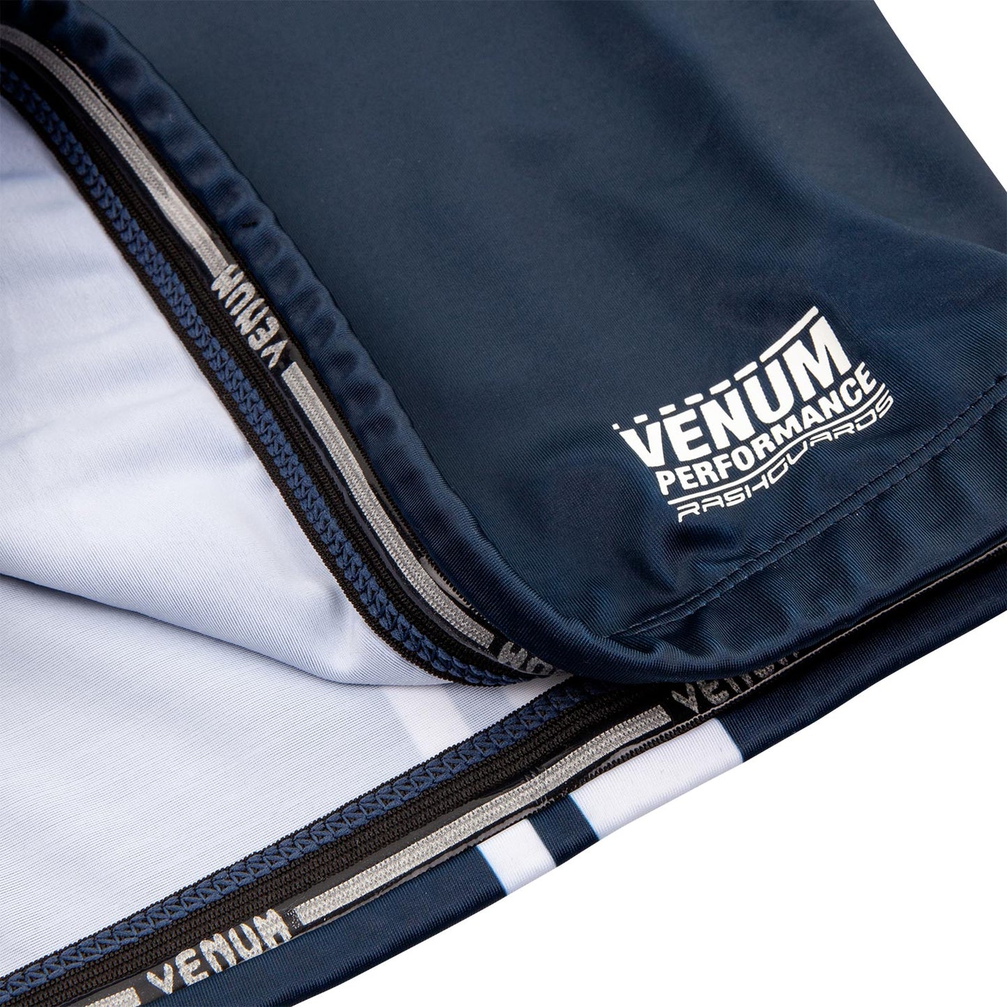 Rashguard Venum Logos - Langarm - Marineblau/Weiß