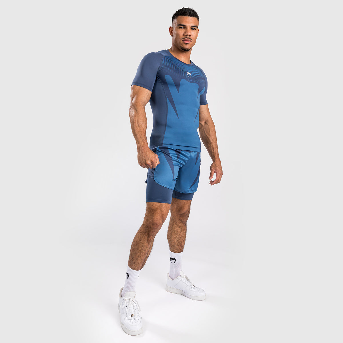 Venum Attack Herren Kurzarm Rashguard - Navyblau