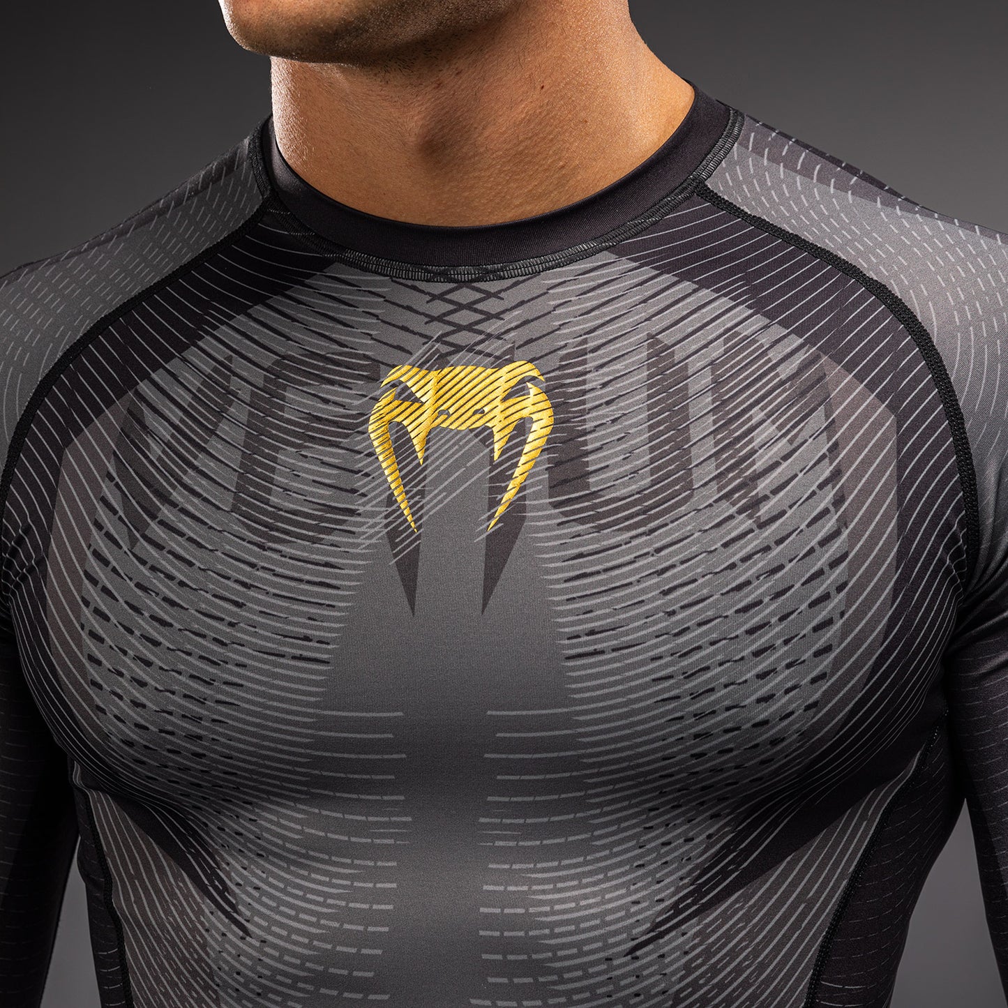 Venum Galactic 3.0 Langarm Rashguard - Schwarz/Gold