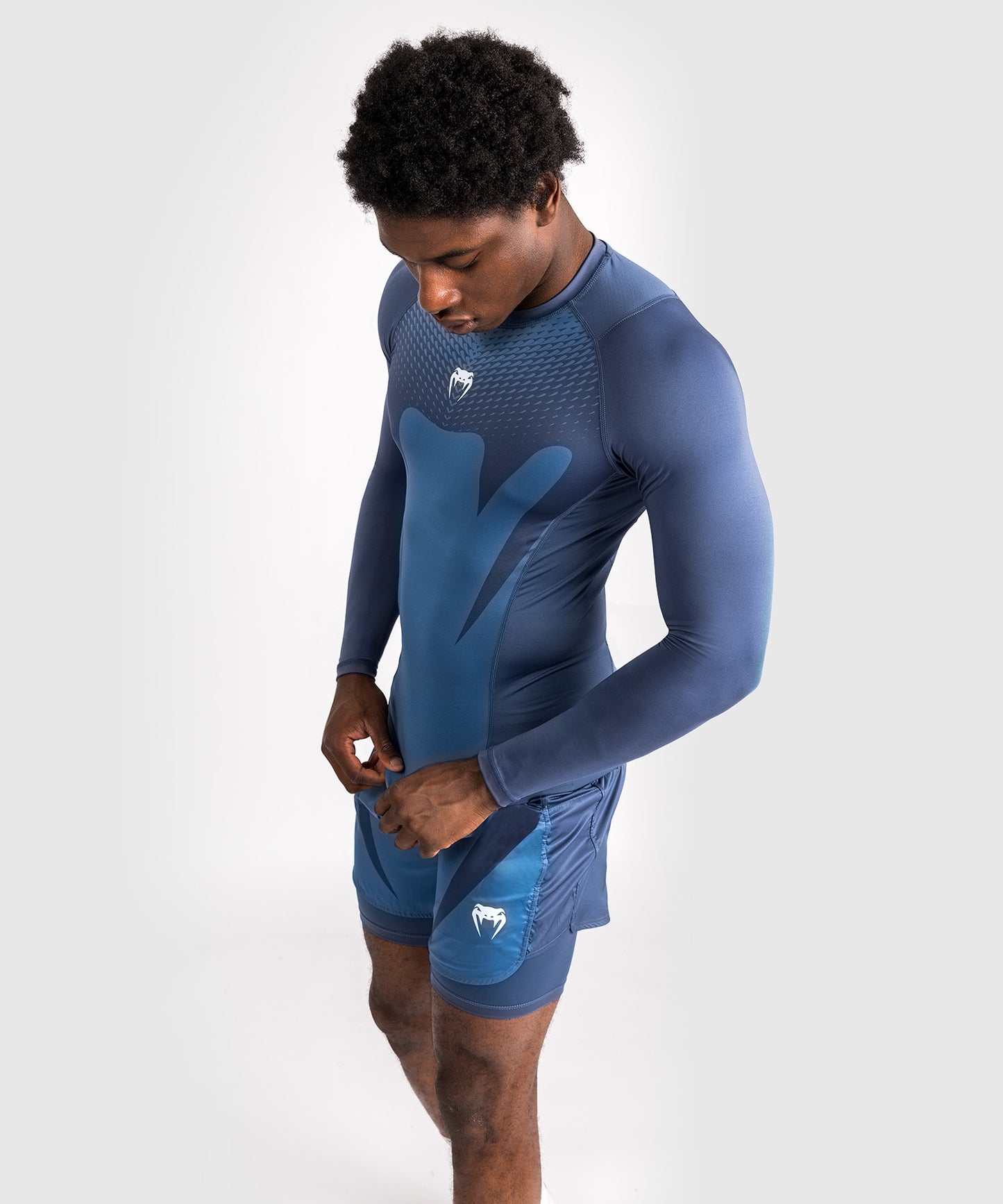 Venum Attack Herren Langarm Rashguard - Marineblau