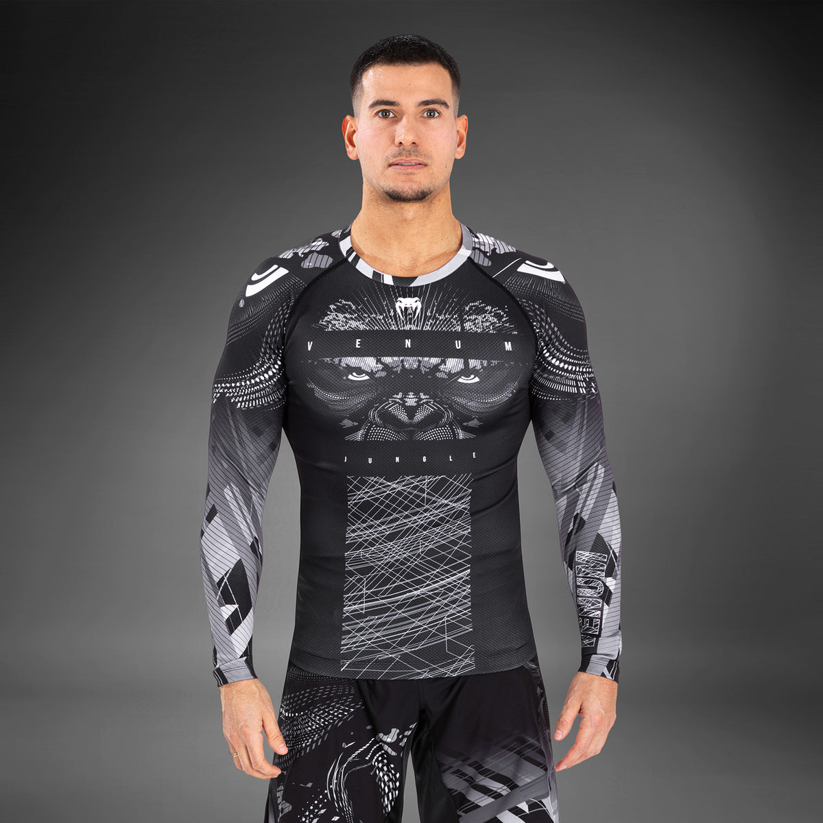 Venum Gorilla Dschungel Rashguard Langarm - Schwarz/Weiß