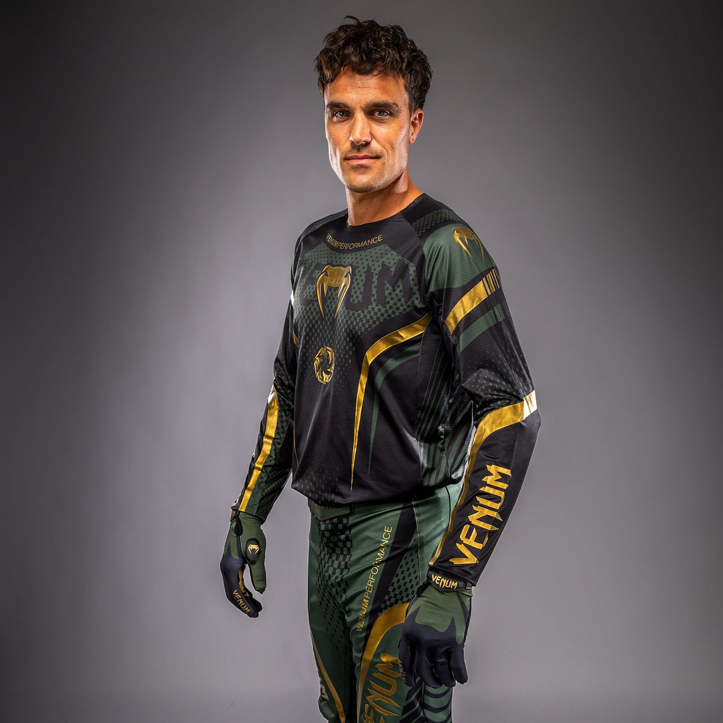 Venum MX Challenger Motorsports-Trikot - Schwarz/Grün/Gold