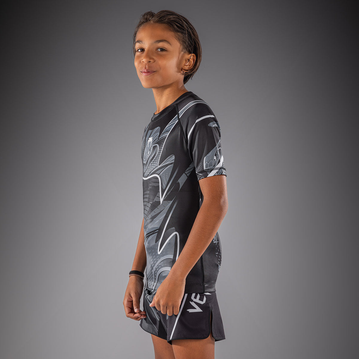 Venum Crimson Viper 2.0 Kinder Kurzarm-Rashguard - Schwarz/Grau