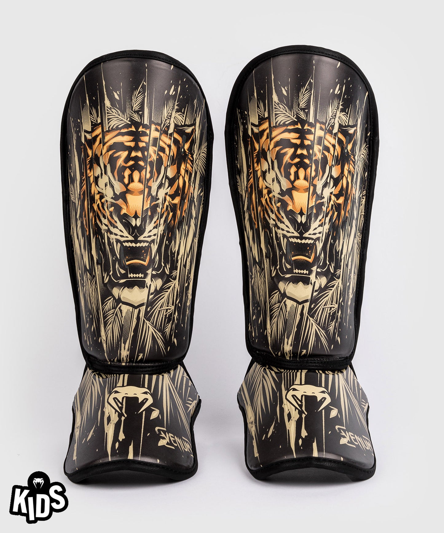 Venum Tiger Kinder Schienbeinschoner - Schwarz/Neon Orange