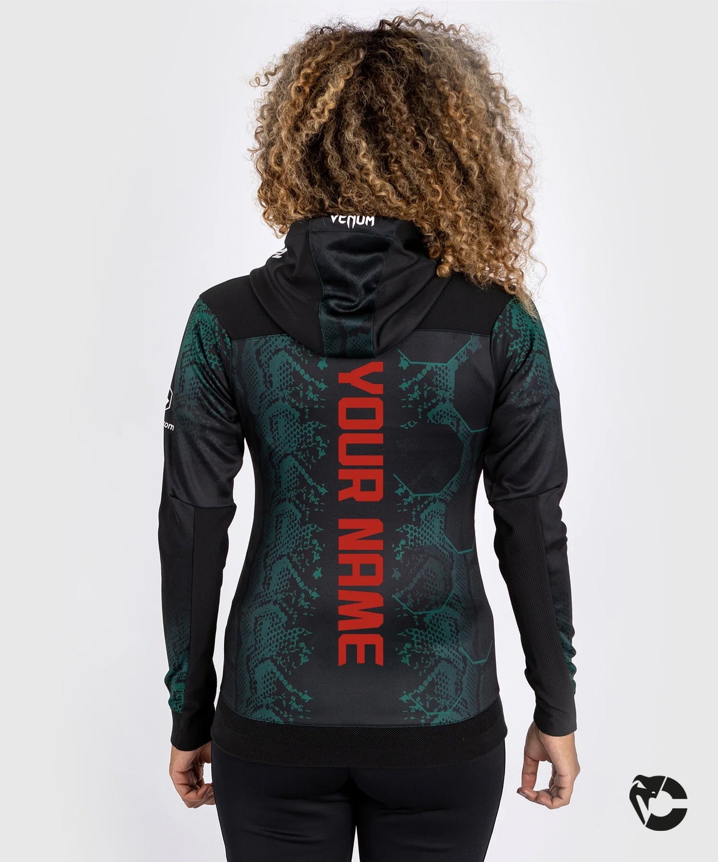 UFC Adrenaline by Venum Personalized Authentic Fight Night Women's Walkout Hoodie - Emerald Edition - Grün/Schwarz