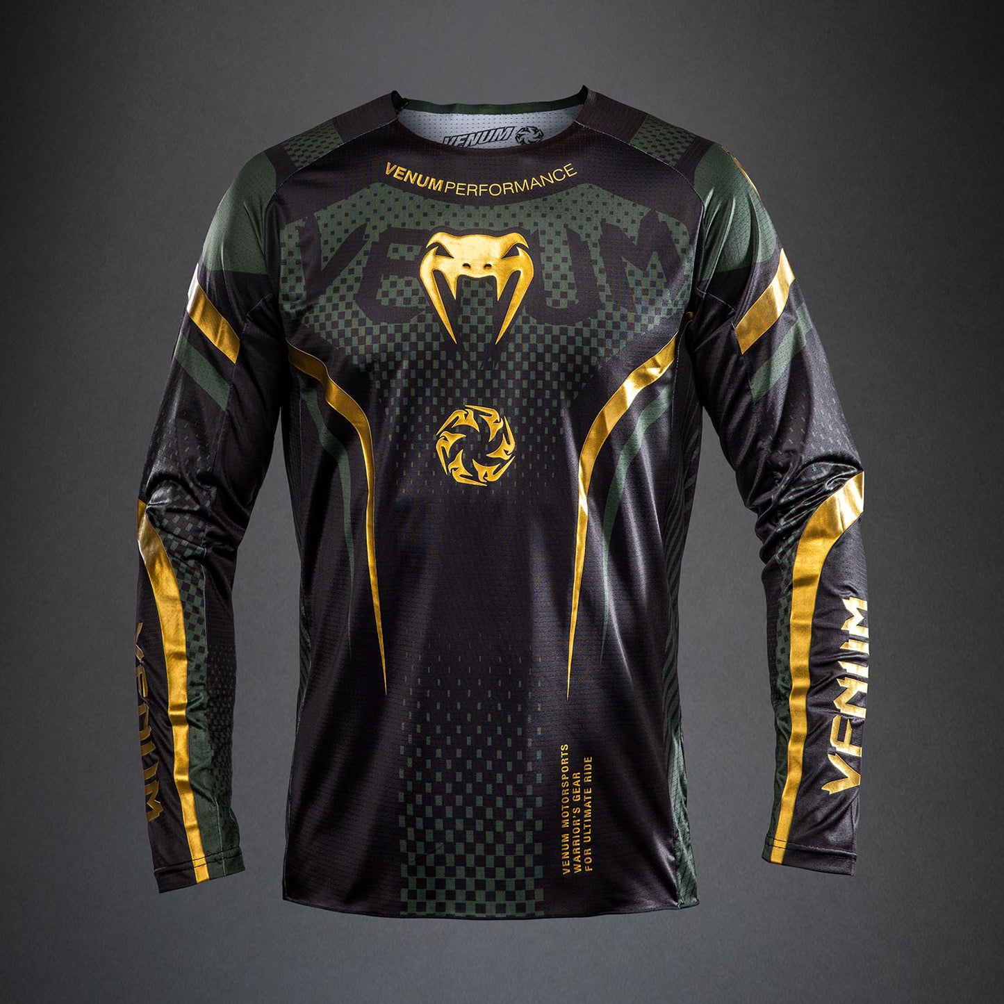 Venum MX Challenger Motorsports-Trikot - Schwarz/Grün/Gold
