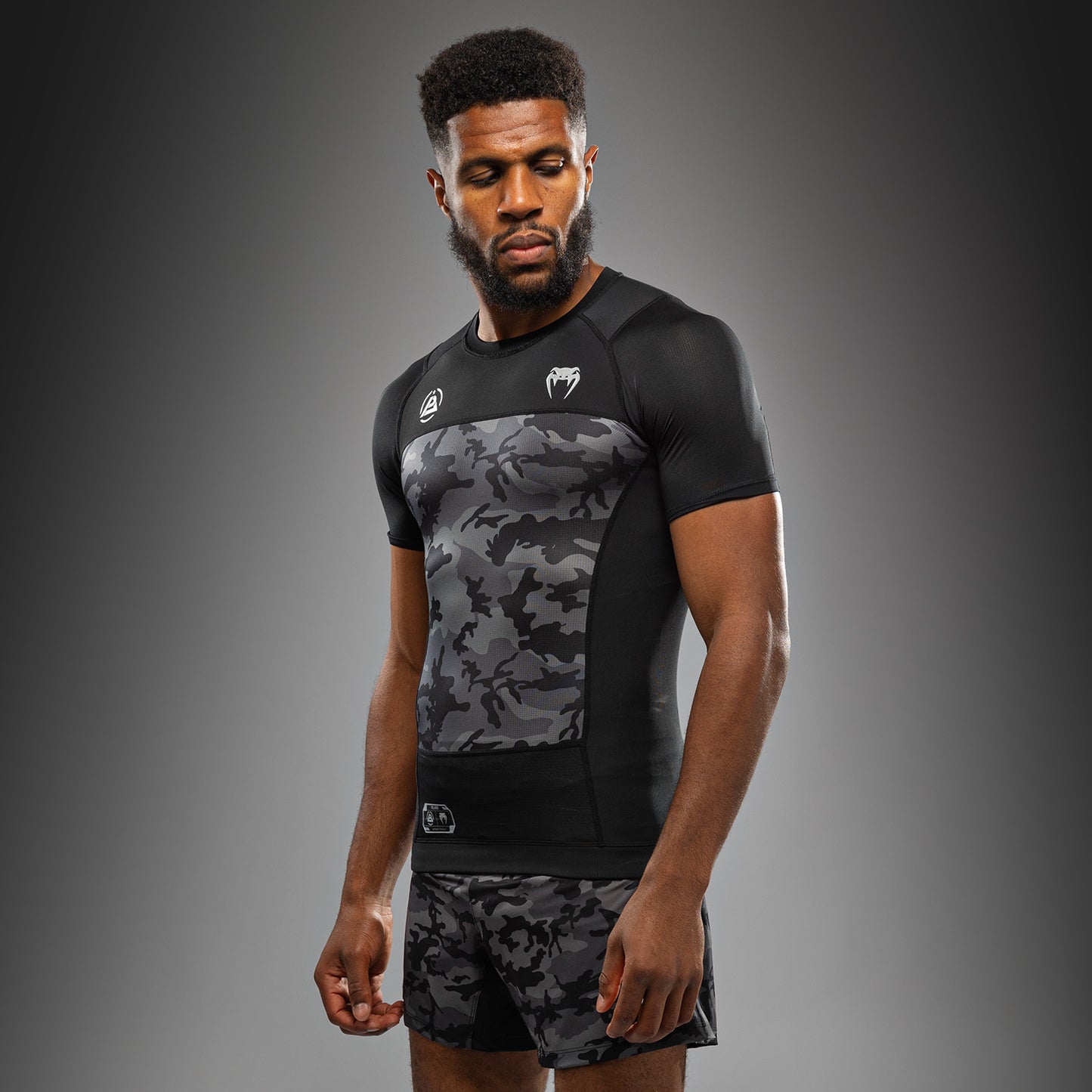 Venum x Polaris Kurzarm Rashguard - Schwarz/Grau