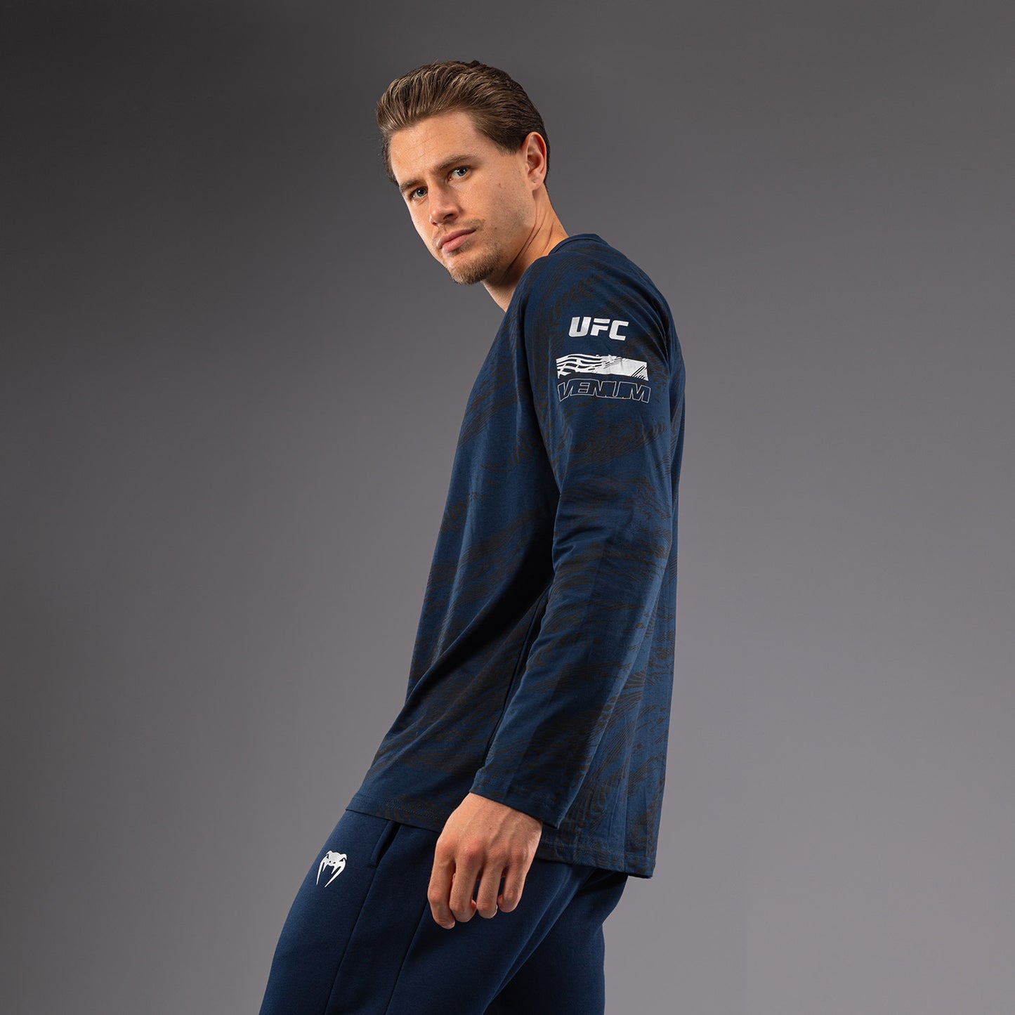 UFC Fusion by Venum Fight Week Herren Langarm T-Shirt - Ozeanisches Blau
