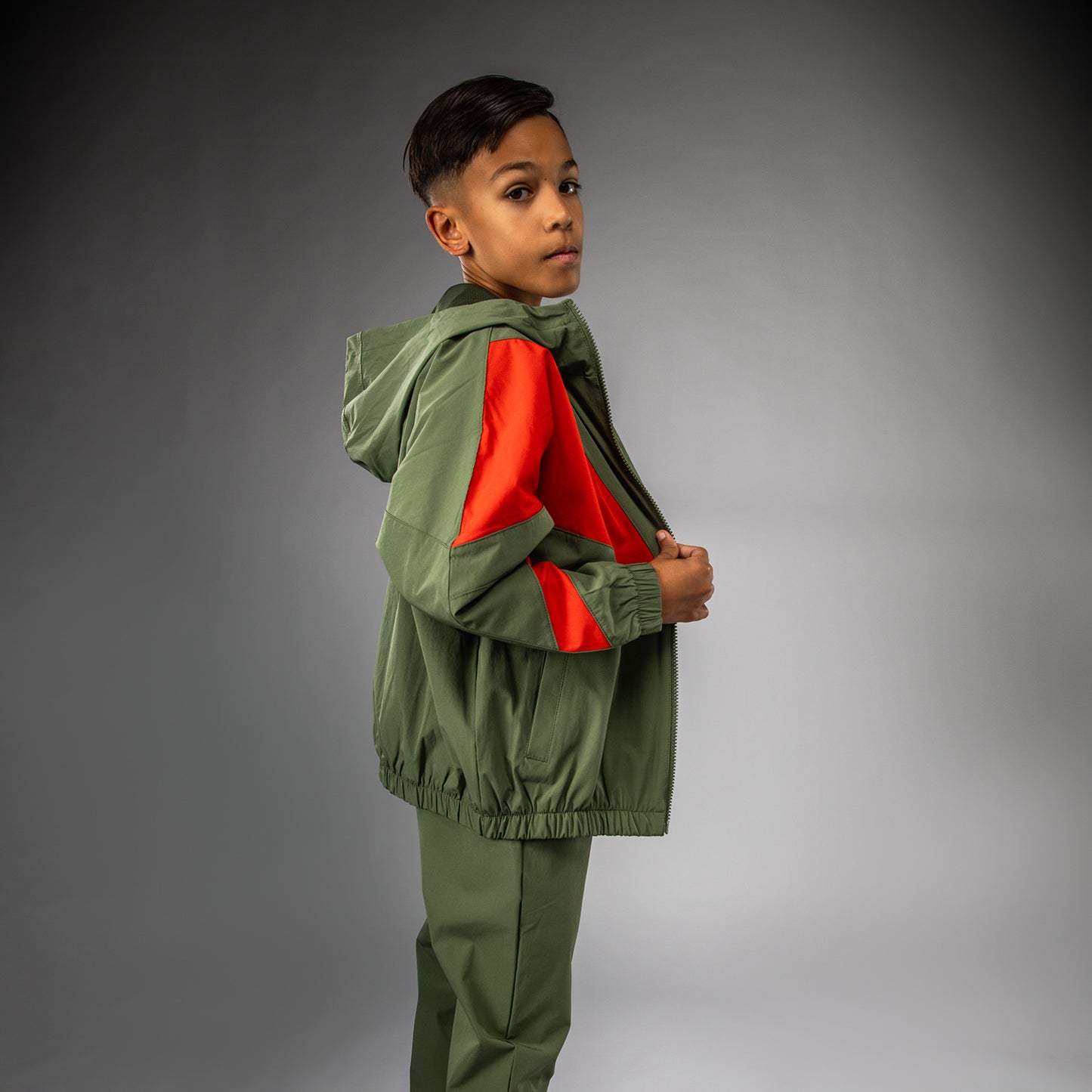 Venum Vectra Kinder Trainingsjacke - Armeegrün/Orange