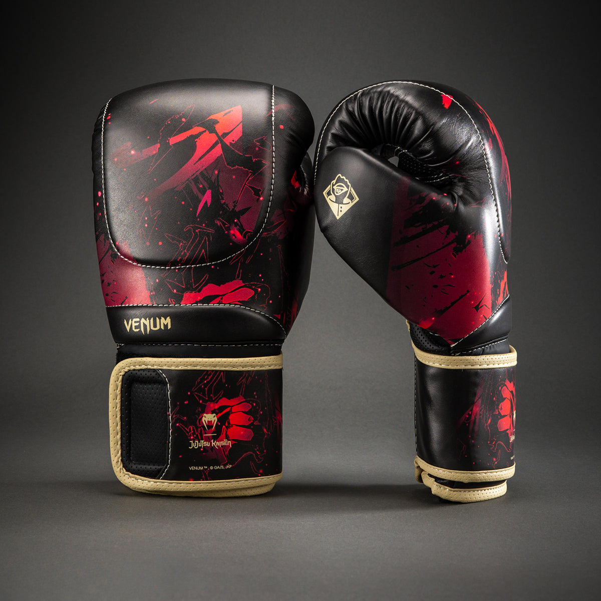 Jujutsu Kaisen x Venum Itadori Impact Evo Boxhandschuhe – Schwarz/Rot