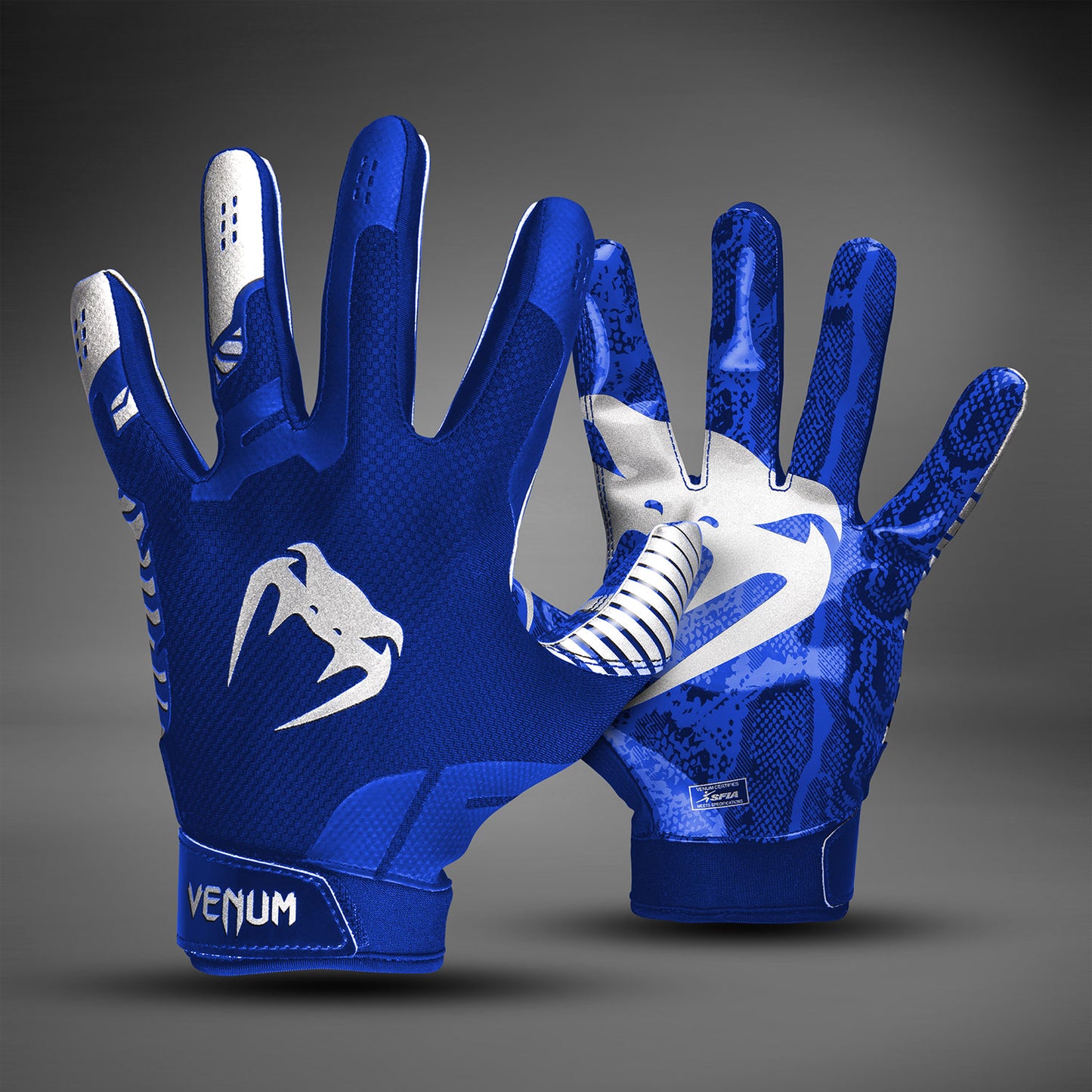 Venum Elite Football Handschuhe - Royalblau/Silber