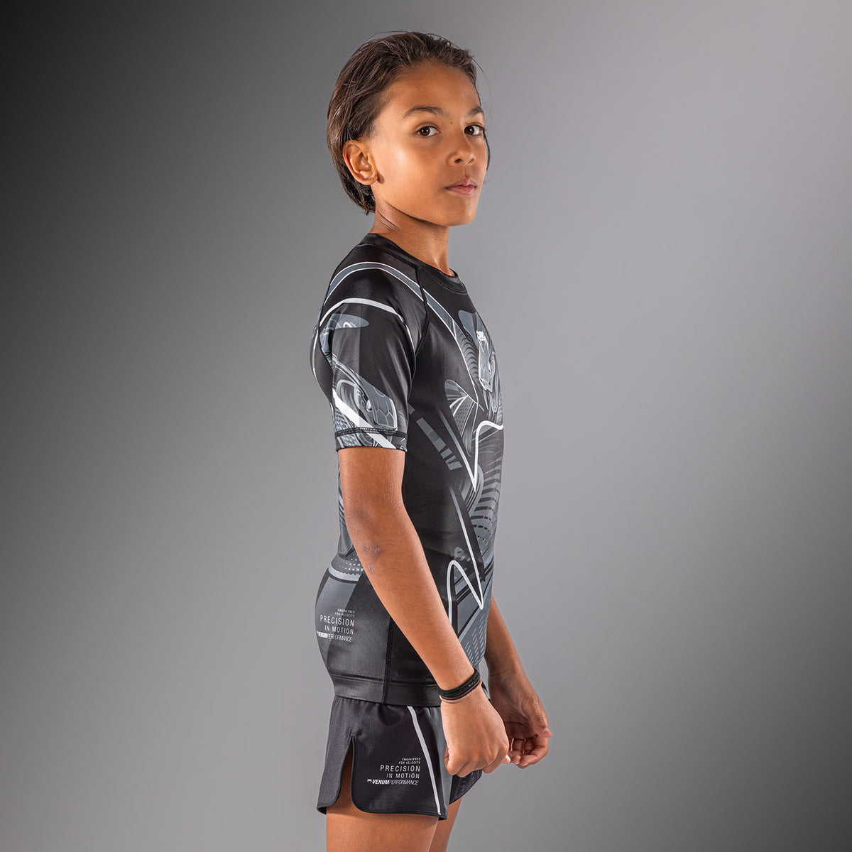 Venum Crimson Viper 2.0 Kinder Kurzarm-Rashguard - Schwarz/Grau