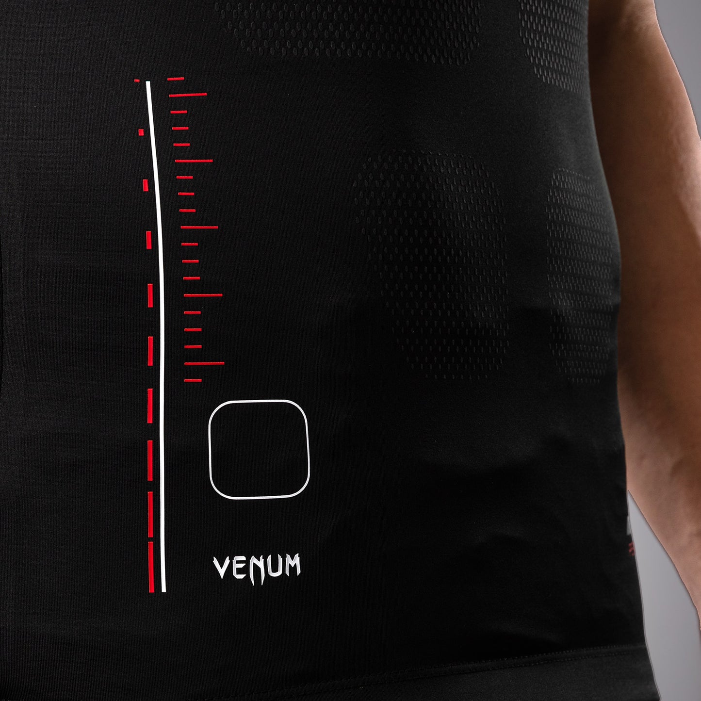 Venum Tactical XT Herren Rashguard ohne Ärmel - Schwarz/Feuerrot
