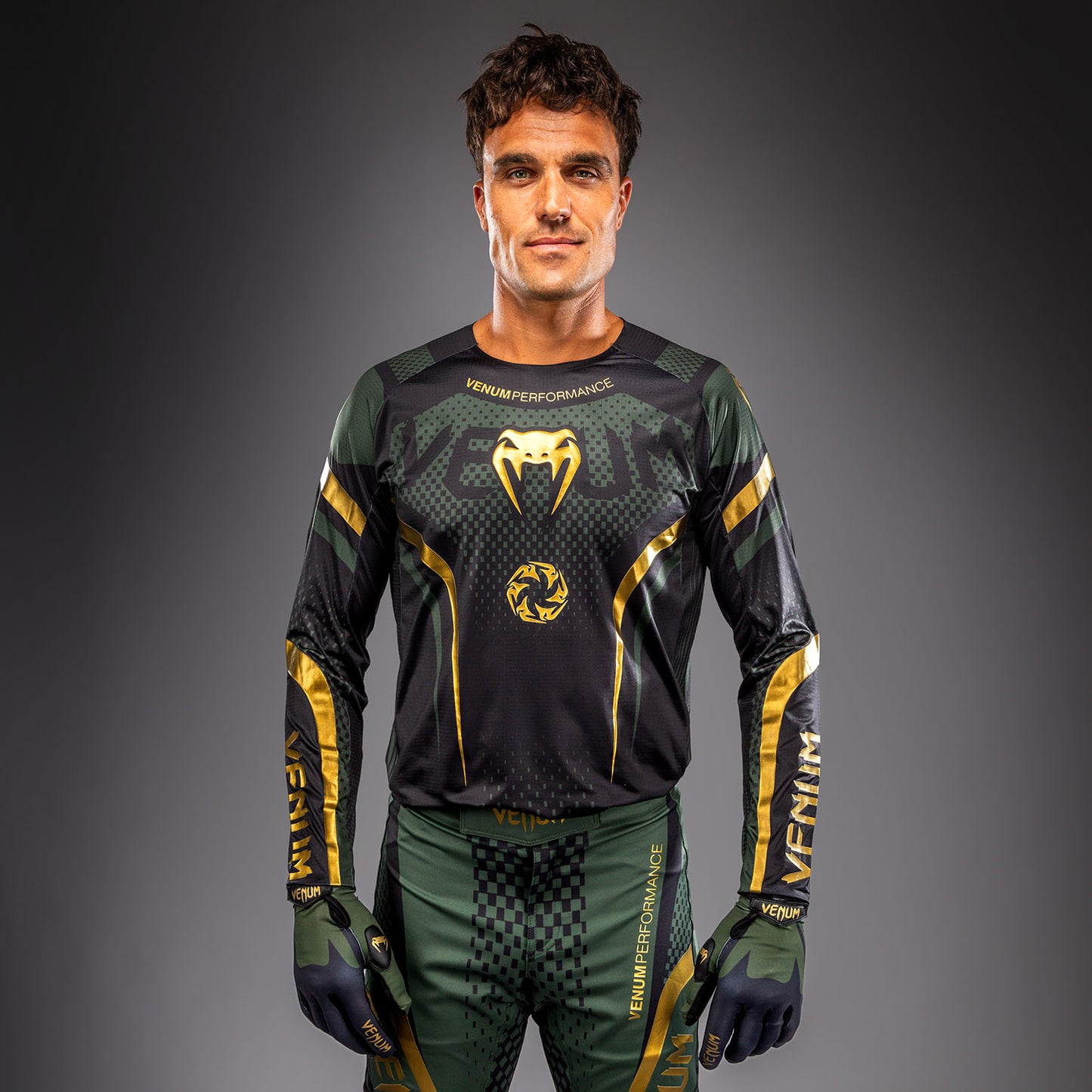 Venum MX Challenger Motorsports-Trikot - Schwarz/Grün/Gold