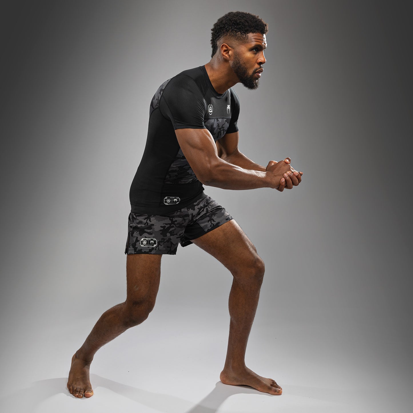 Venum x Polaris Kurzarm Rashguard - Schwarz/Grau