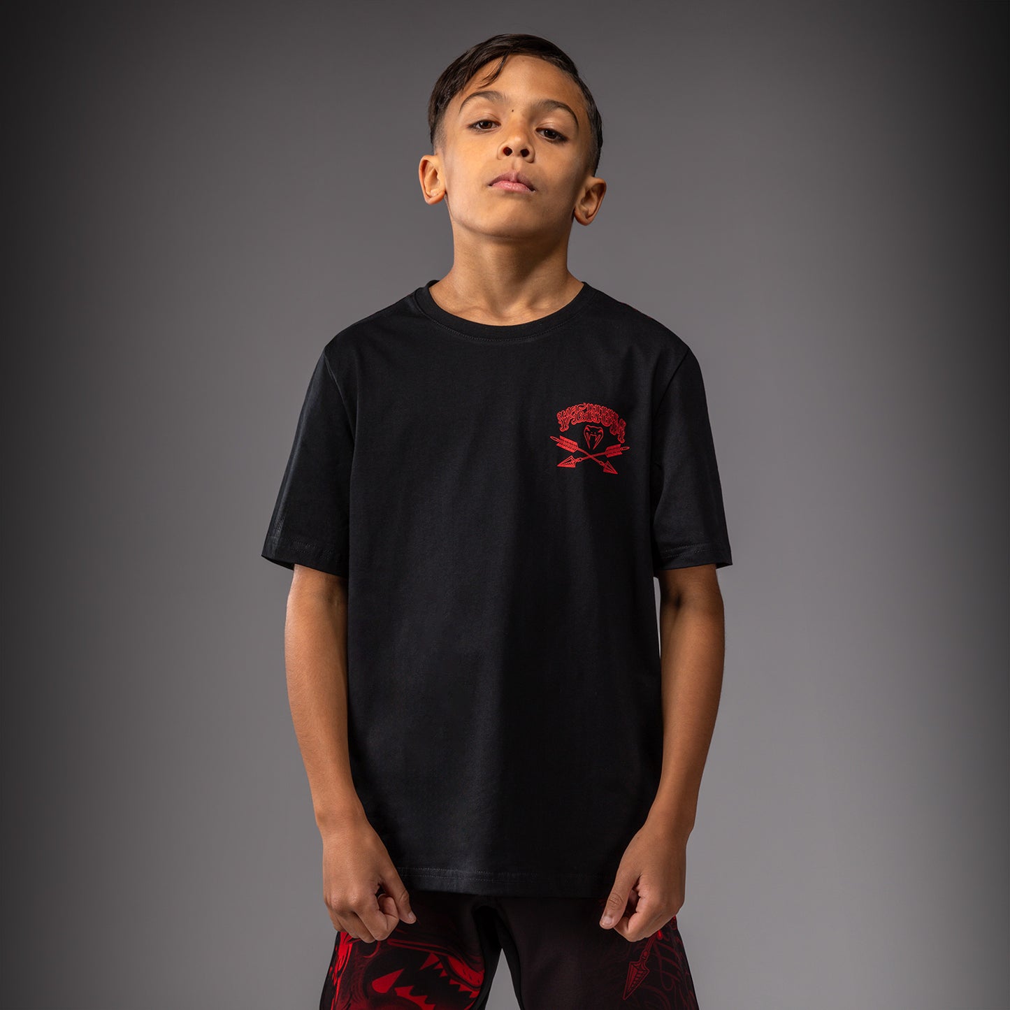 Venum Wolf Atak Kinder T-Shirt – Schwarz/Rot