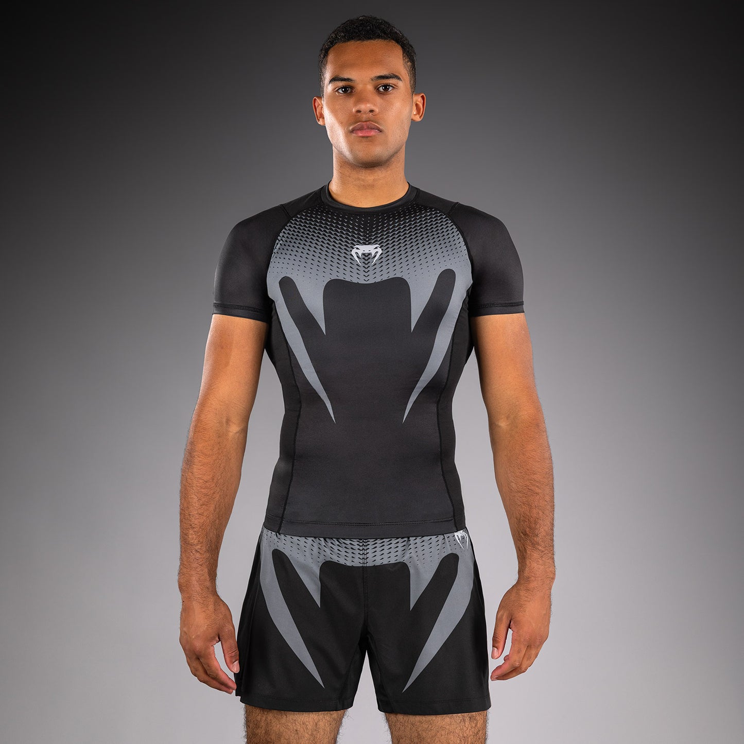 Venum No Gi Rashguards - Schwarz/Silbergrau
