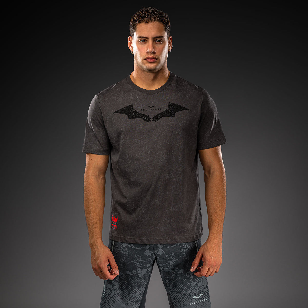 Venum x Batman Baumwoll-T-Shirt - Grau/Schwarz/Rot