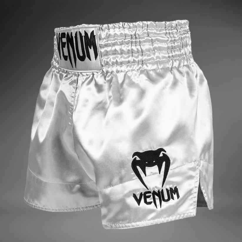 Venum Klassische Thai-Boxshorts Silber/Schwarz