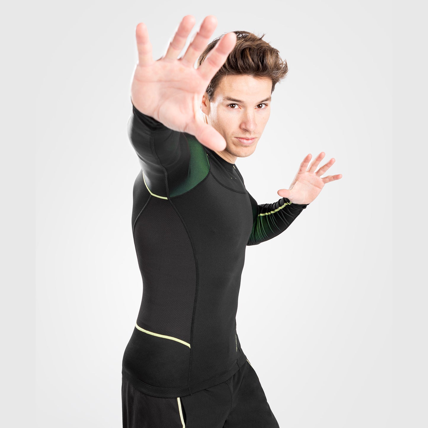 Venum Fusion 2.0  Herren Rashguard - lange Ärmel - schwarz/gelb