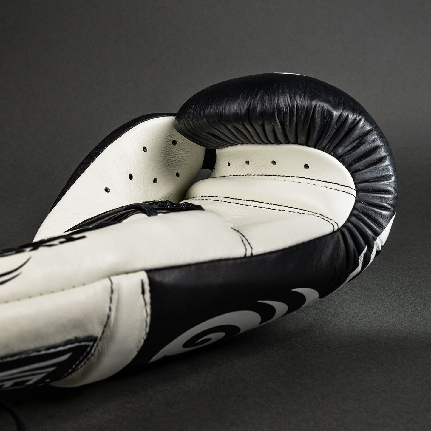 Venum Giant 2.0 Mike Tyson Pro Boxhandschuhe mit Schnürsenkeln - Tiefschwarz/Optisch Weiß