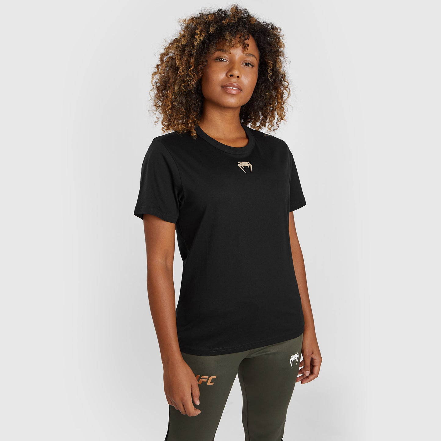UFC Adrenaline by Venum Fight Week Kurzärmeliges T-Shirt aus Baumwolle für Frauen - Schwarz