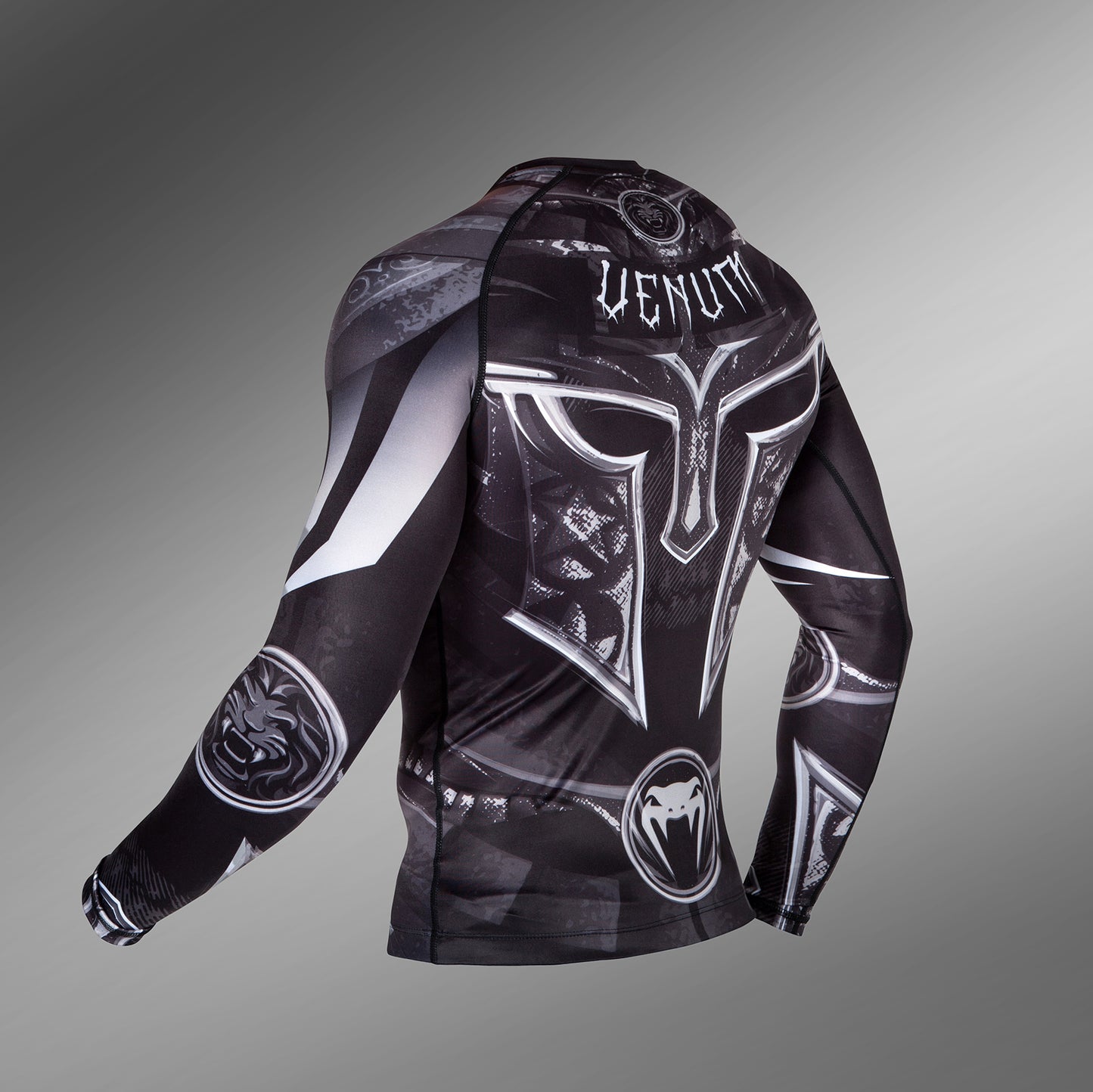 Venum Gladiator 3.0 Rashguard - Schwarz/Weiß - Langarm