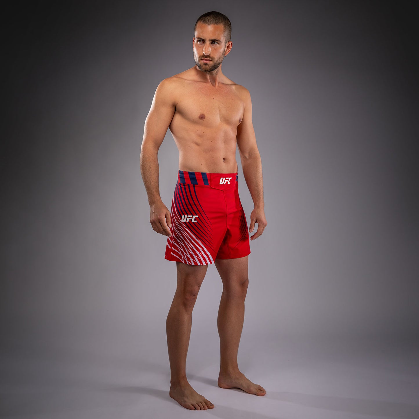 Official UFC Freedom 250 by Venum Personalisiert Authentic Fight Night Fight Shorts im Short Fit für Herren - Rot