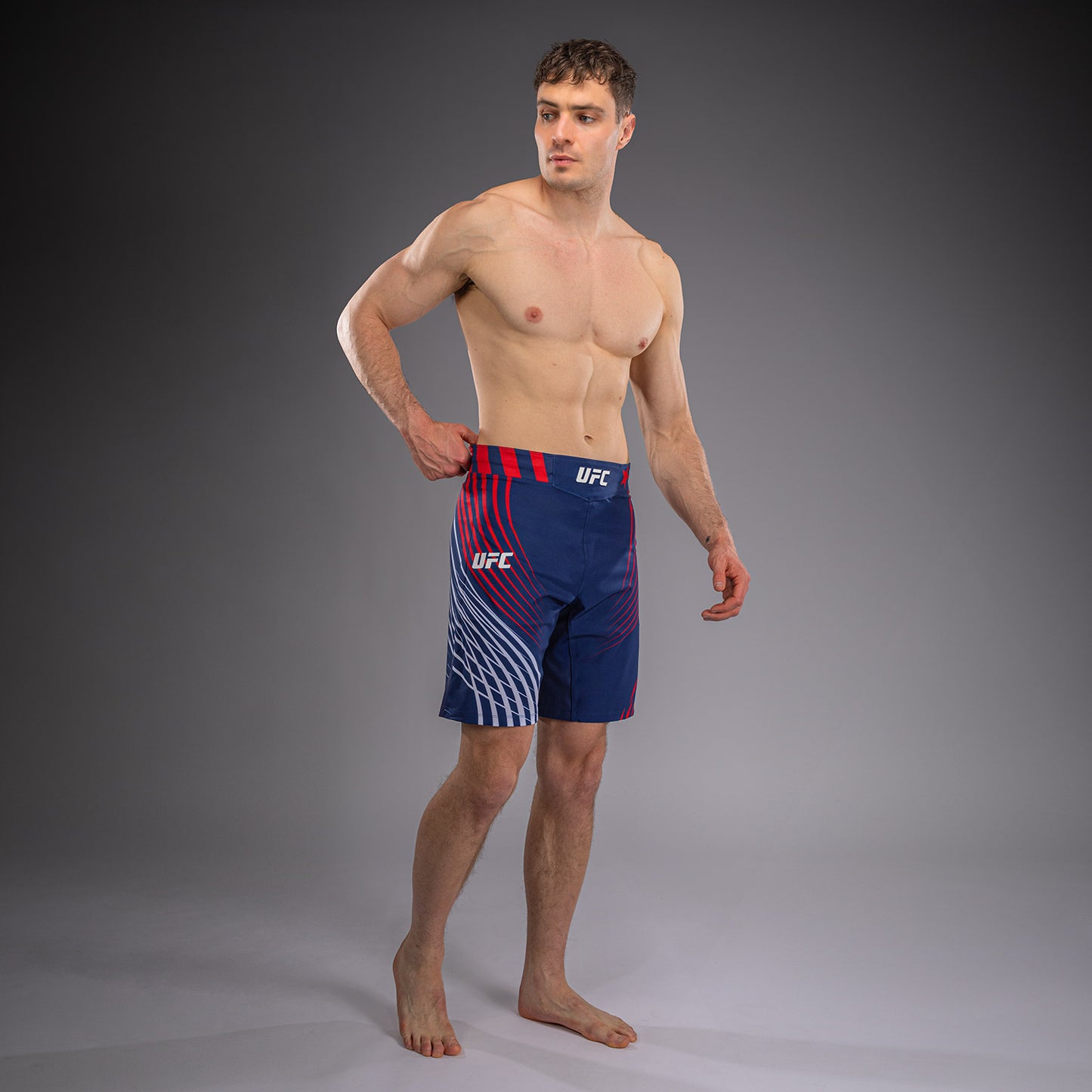 Official UFC Freedom 250 by Venum Personalisiert Authentic Fight Night Fight Shorts im Long Fit für Herren - Blau
