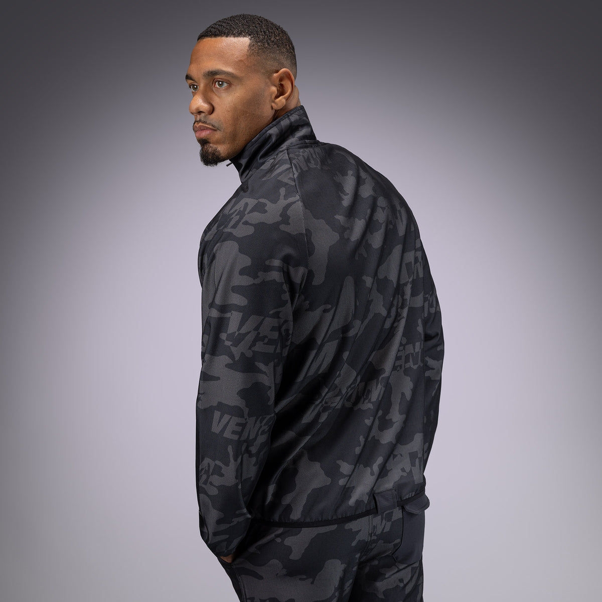 Venum Trooper Herren Trainingsanzug Jacke - Schwarz/Dunkelgrau