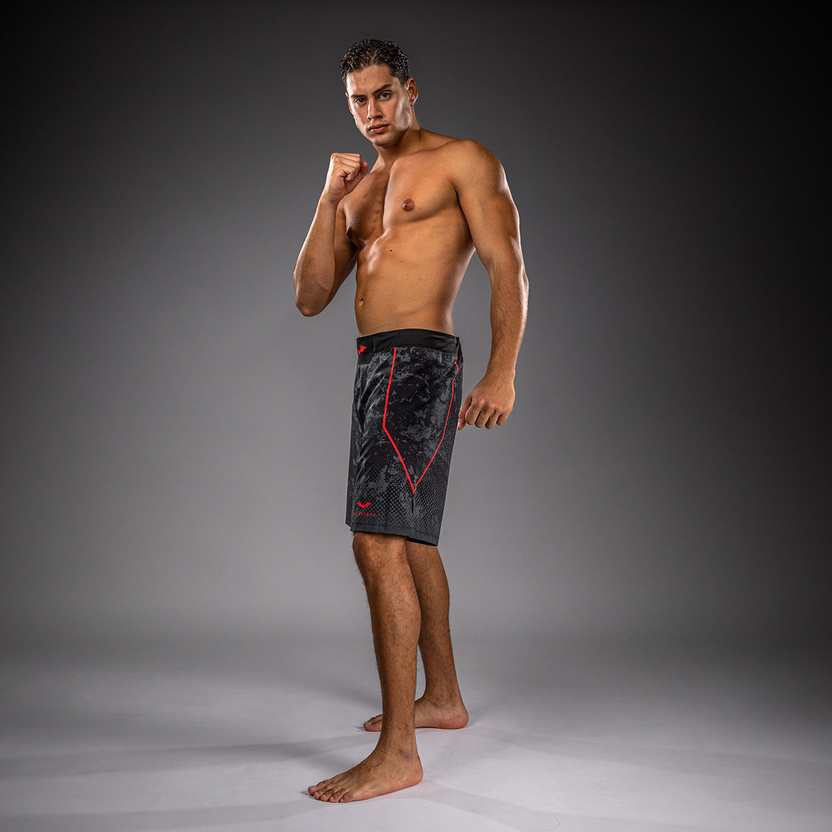 Venum x Batman Fightshorts - Schwarz/Grau/Rot