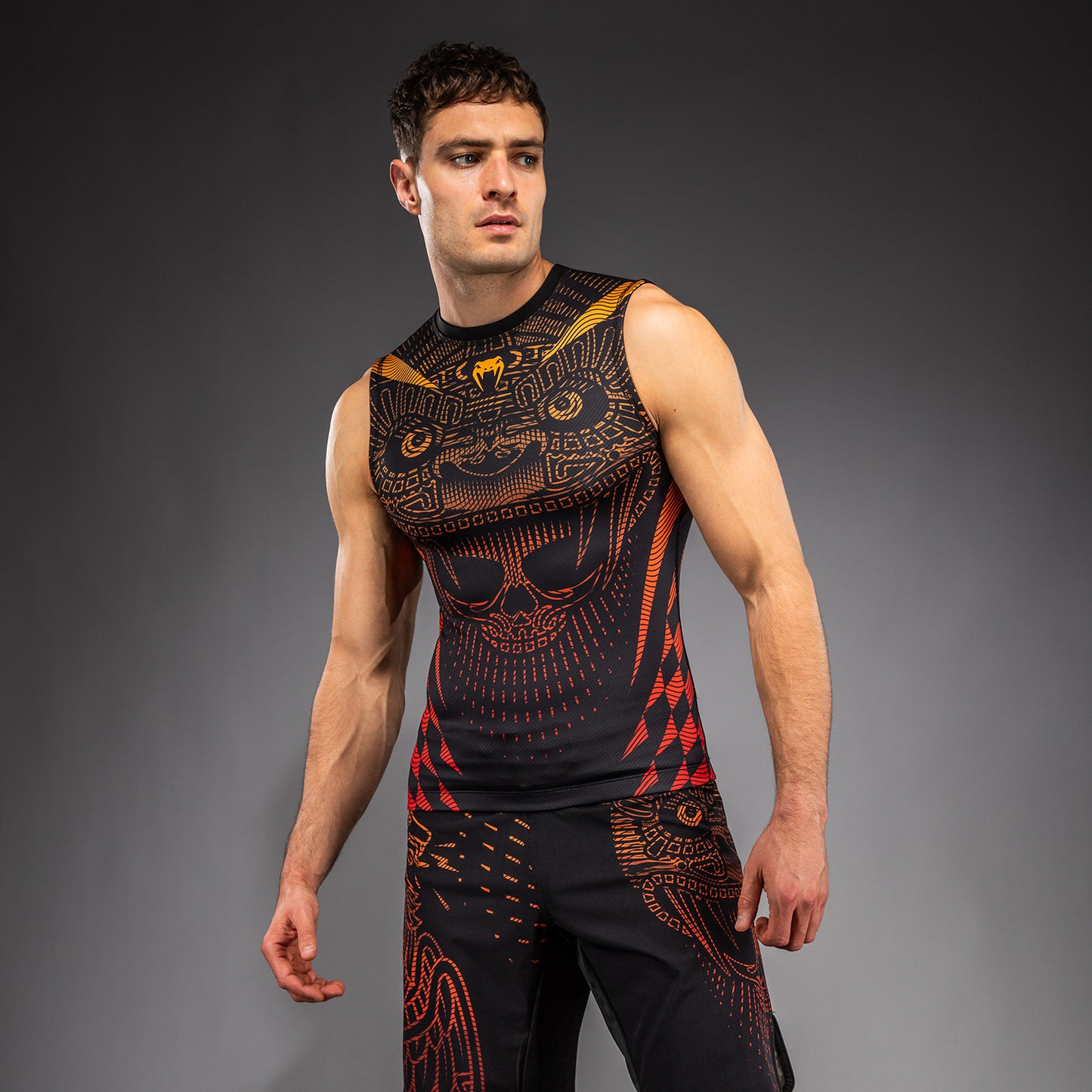 Venum Quetzal Fury Ärmelloses Rashguard - Schwarz/Fury Rot/Tangerine