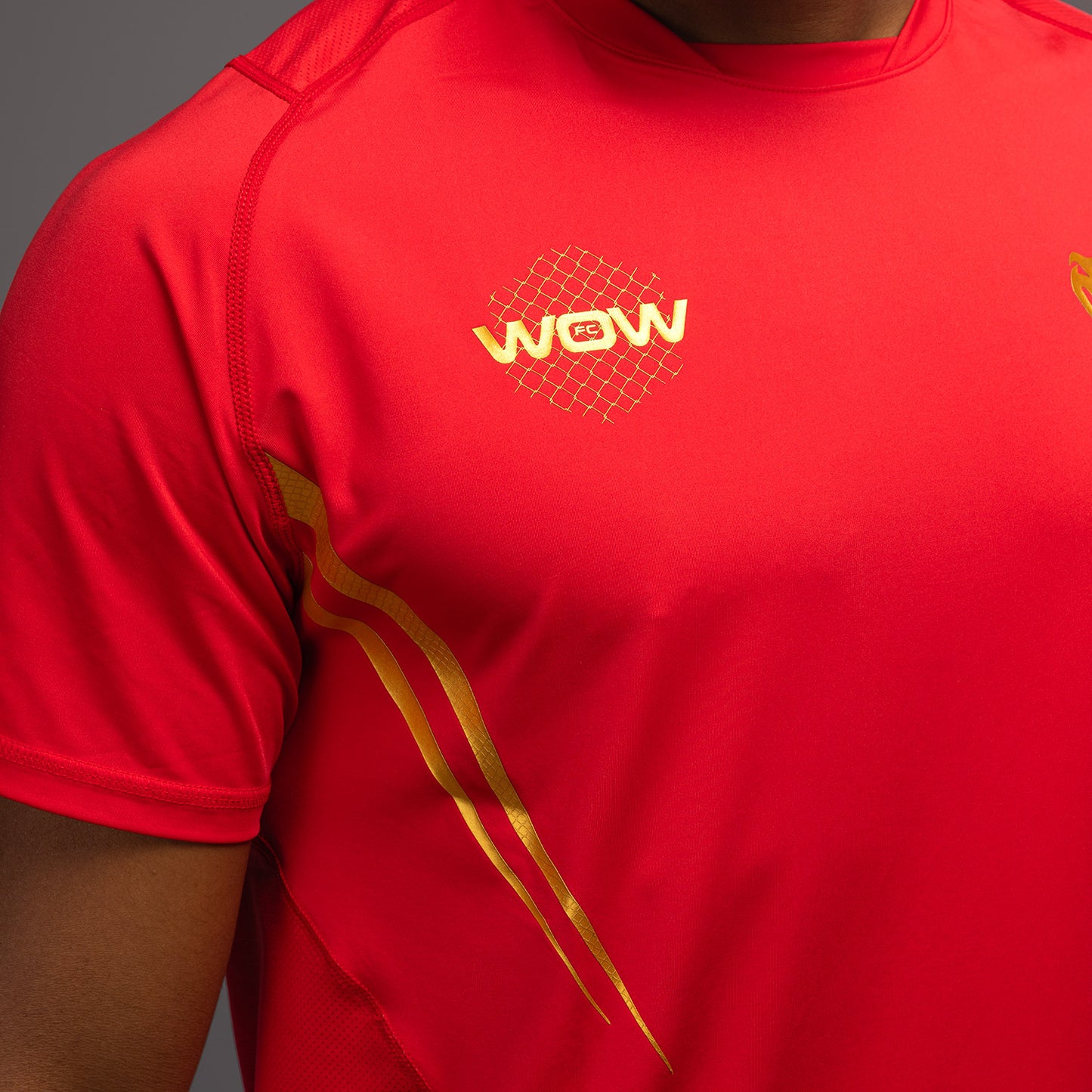 Venum x WOW FC Dry-Tech T-Shirt - Fury Rot/Gold