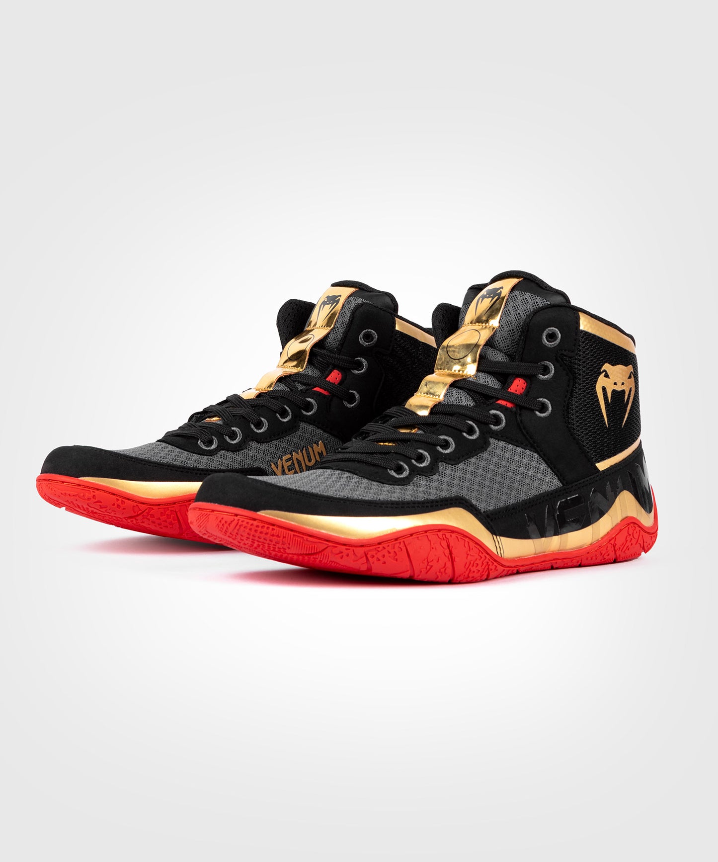 Venum Elite Wrestling Schuhe - Schwarz/Gold/Rot