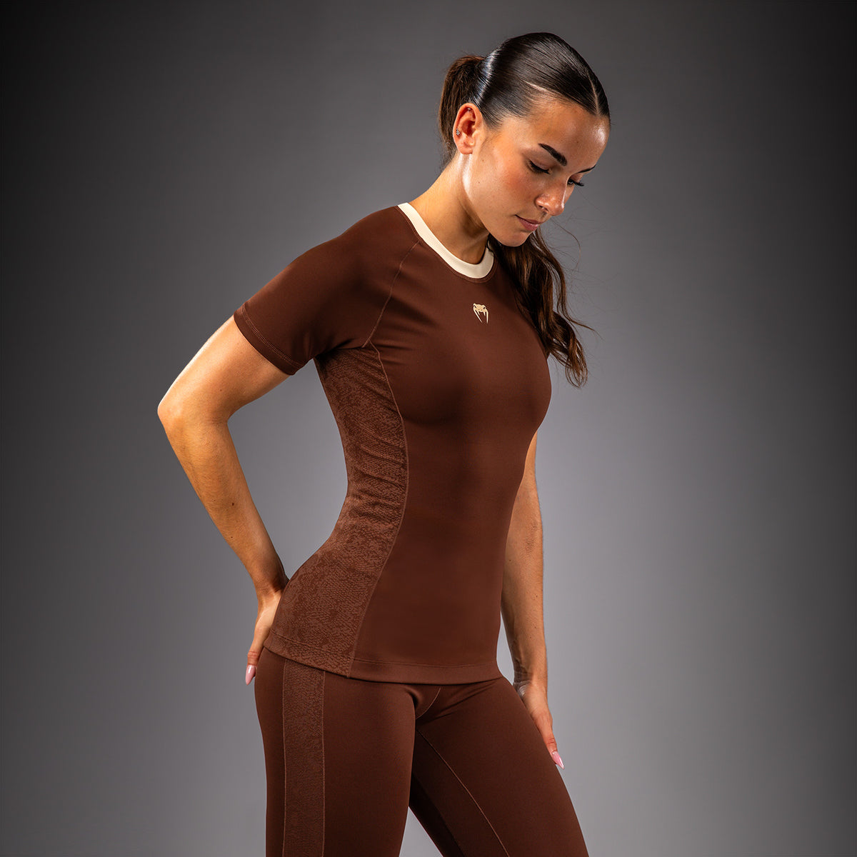 Venum Viper Damen Kurzarm-Rashguard - Braun