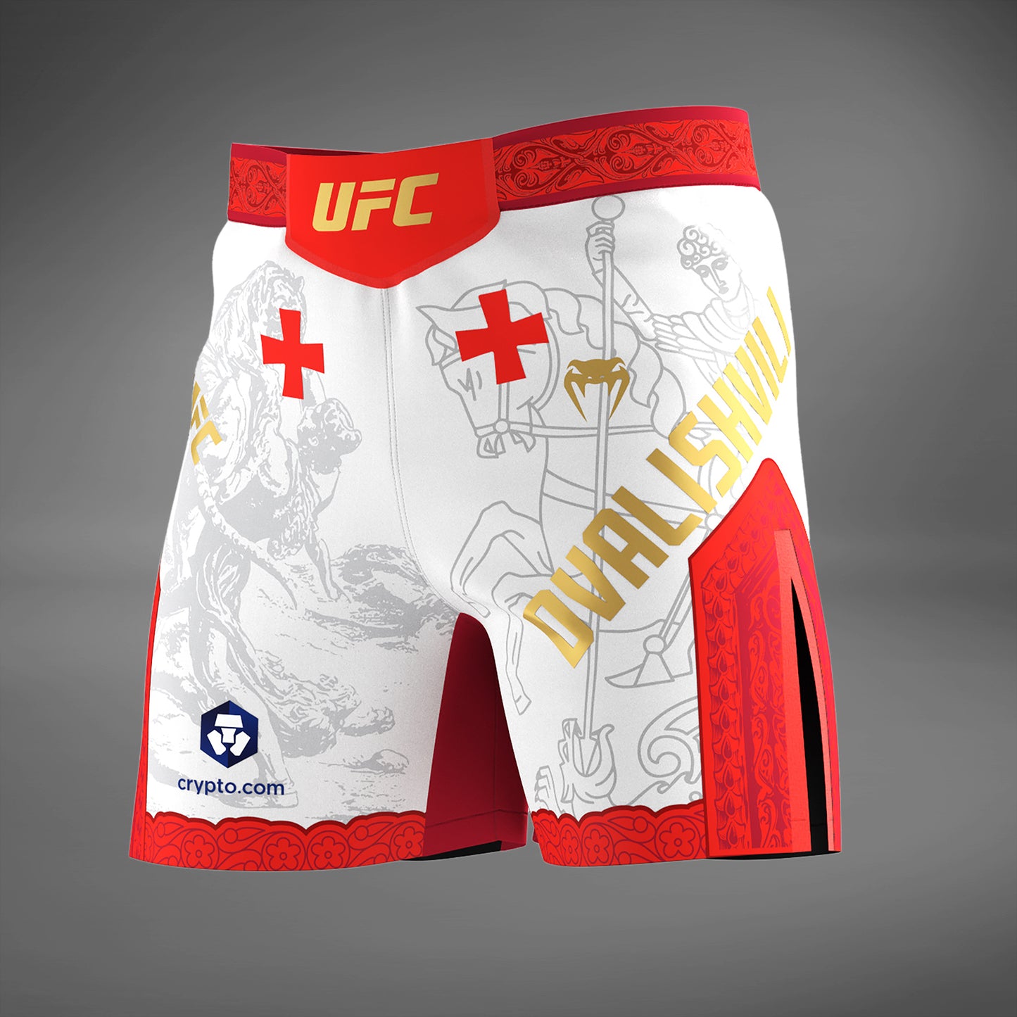 UFC Unrivaled by Venum Merab Dvalishvili Herren Fight Short - Weiß/Rot