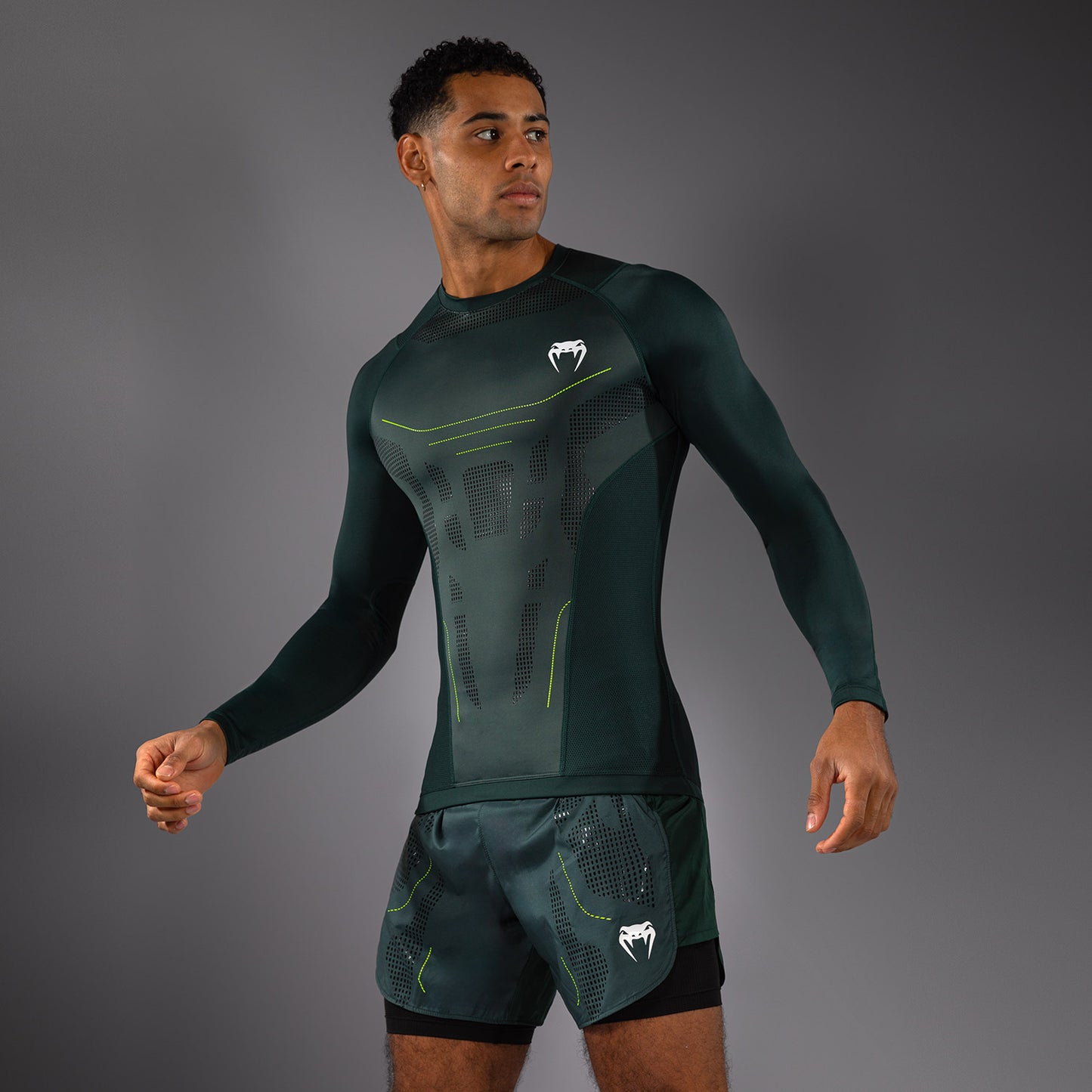 Venum Technical 3.0 Langarm Rashguard - Waldgrün