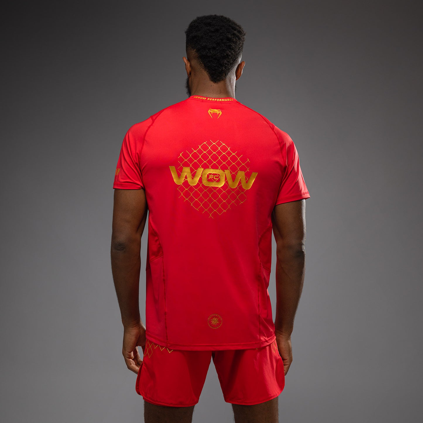 Venum x WOW FC Dry-Tech T-Shirt - Fury Rot/Gold