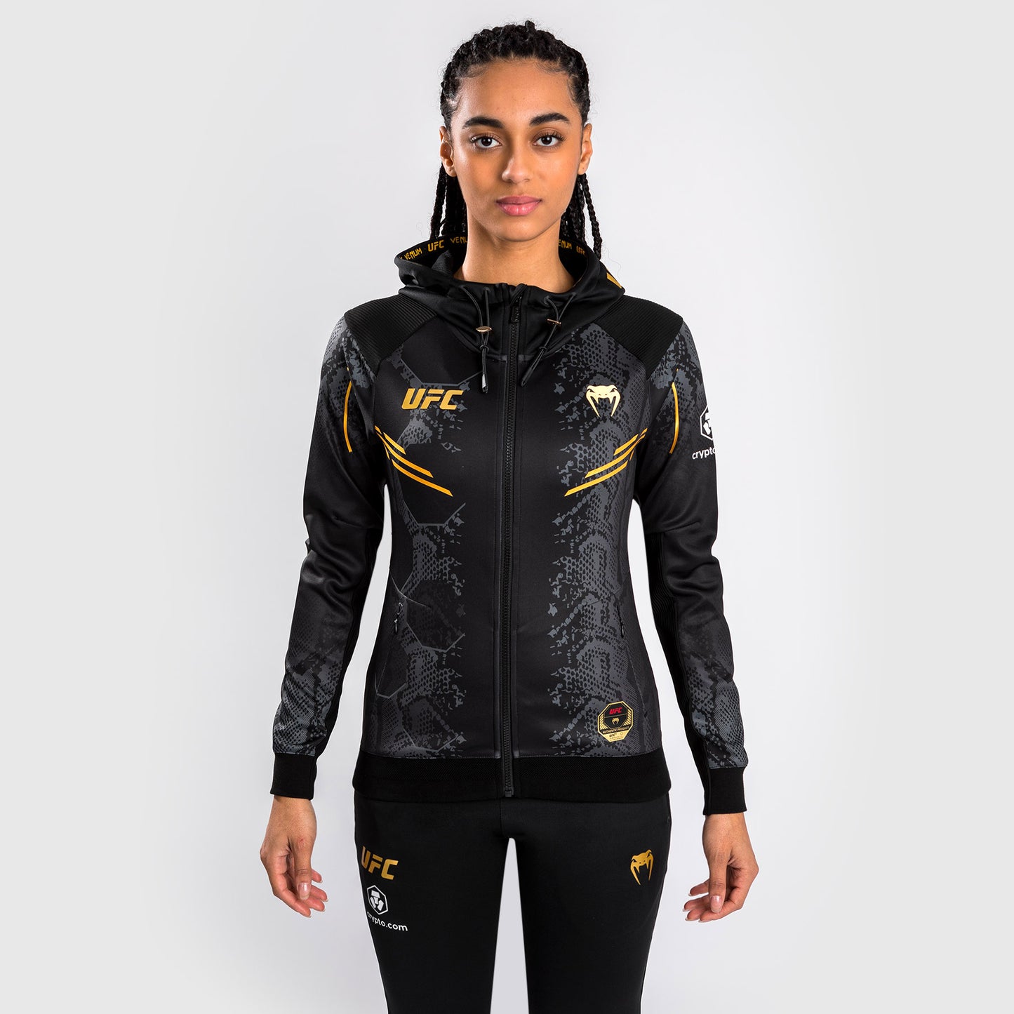 UFC Adrenaline by Venum Personalisiertes Authentic Fight Night Frauen Walkout Hoodie - Champion