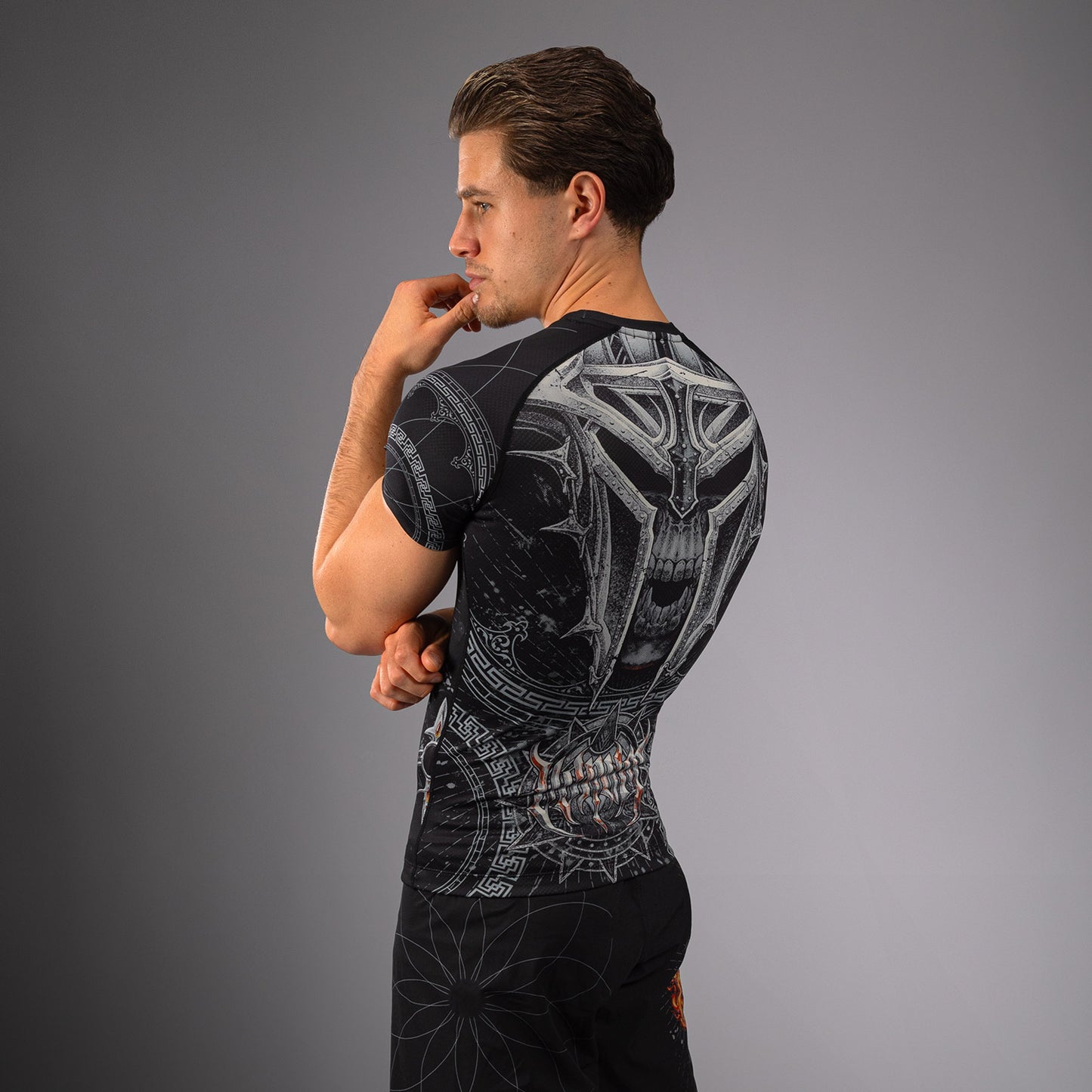 Venum Gladiator 5.0 Herren Kurzarm Rashguard - Schwarz/Silber