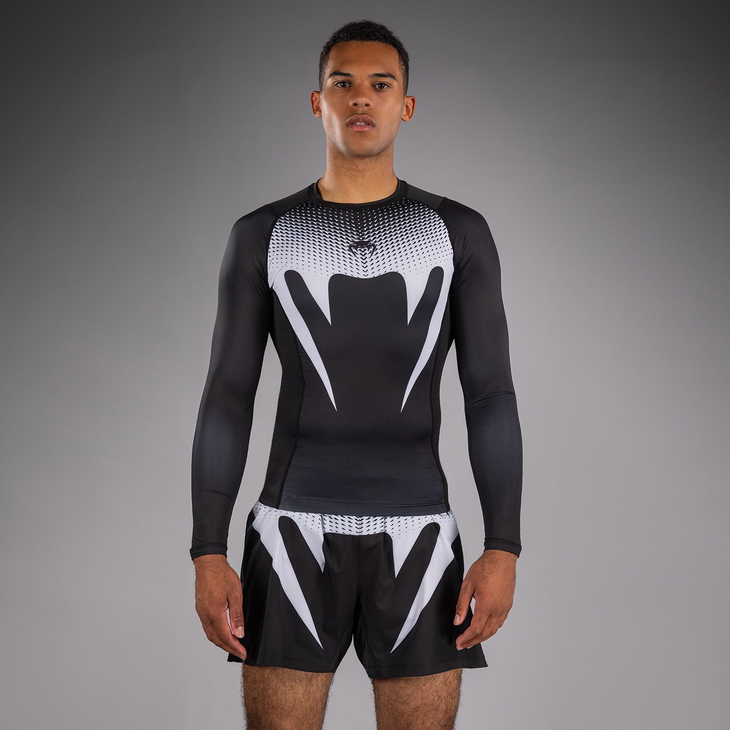 Venum No Gi Rashguards - Schwarz/Weiß