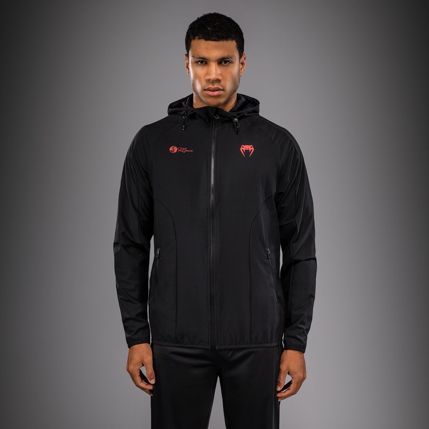 Venum x Roger Gracie Signature Jacke mit Reißverschluss - Schwarz/Rot