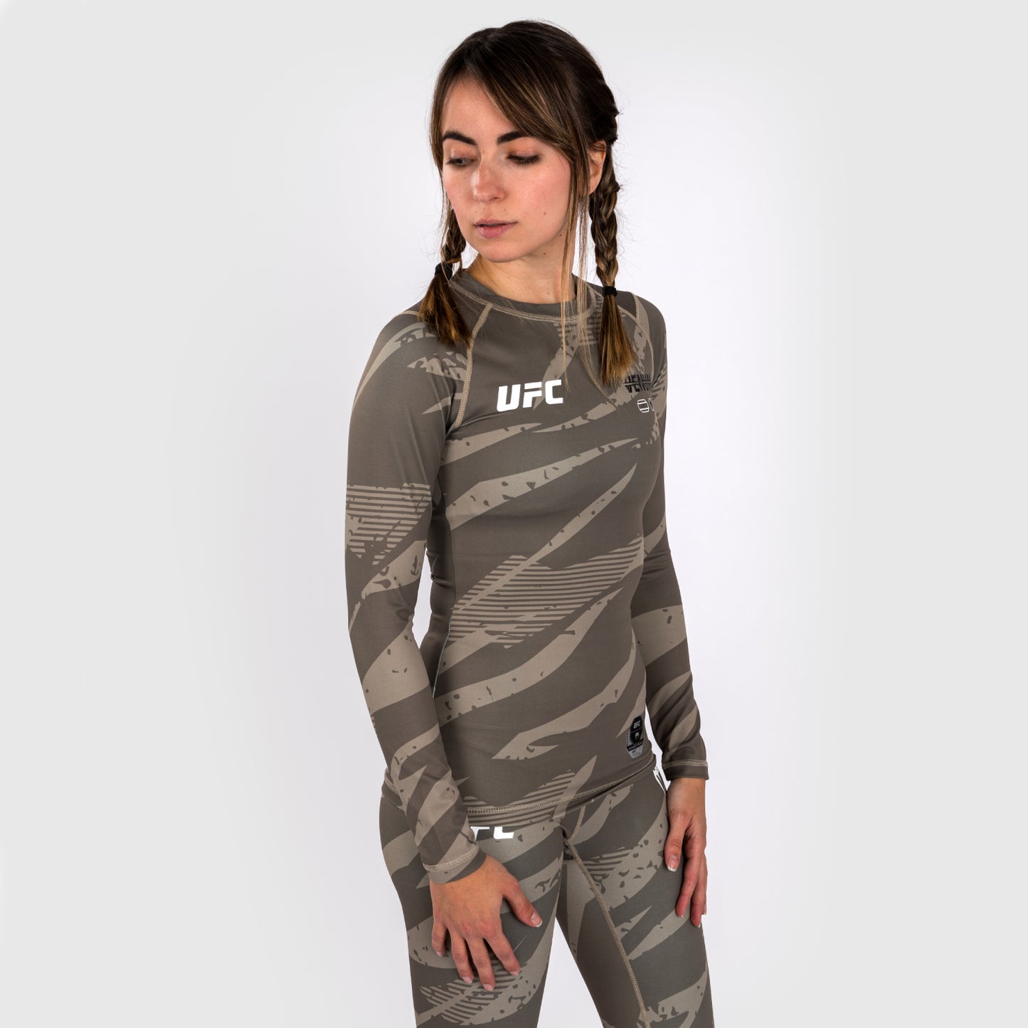 UFC Adrenaline by Venum Fight Week Frauen Performance Langarm Rashguard - Charcoal Grey