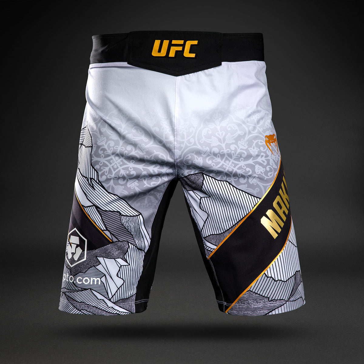 UFC Unrivaled by Venum Islam Makhachev Herren Fight Short für Männer - Weiß/Schwarz
